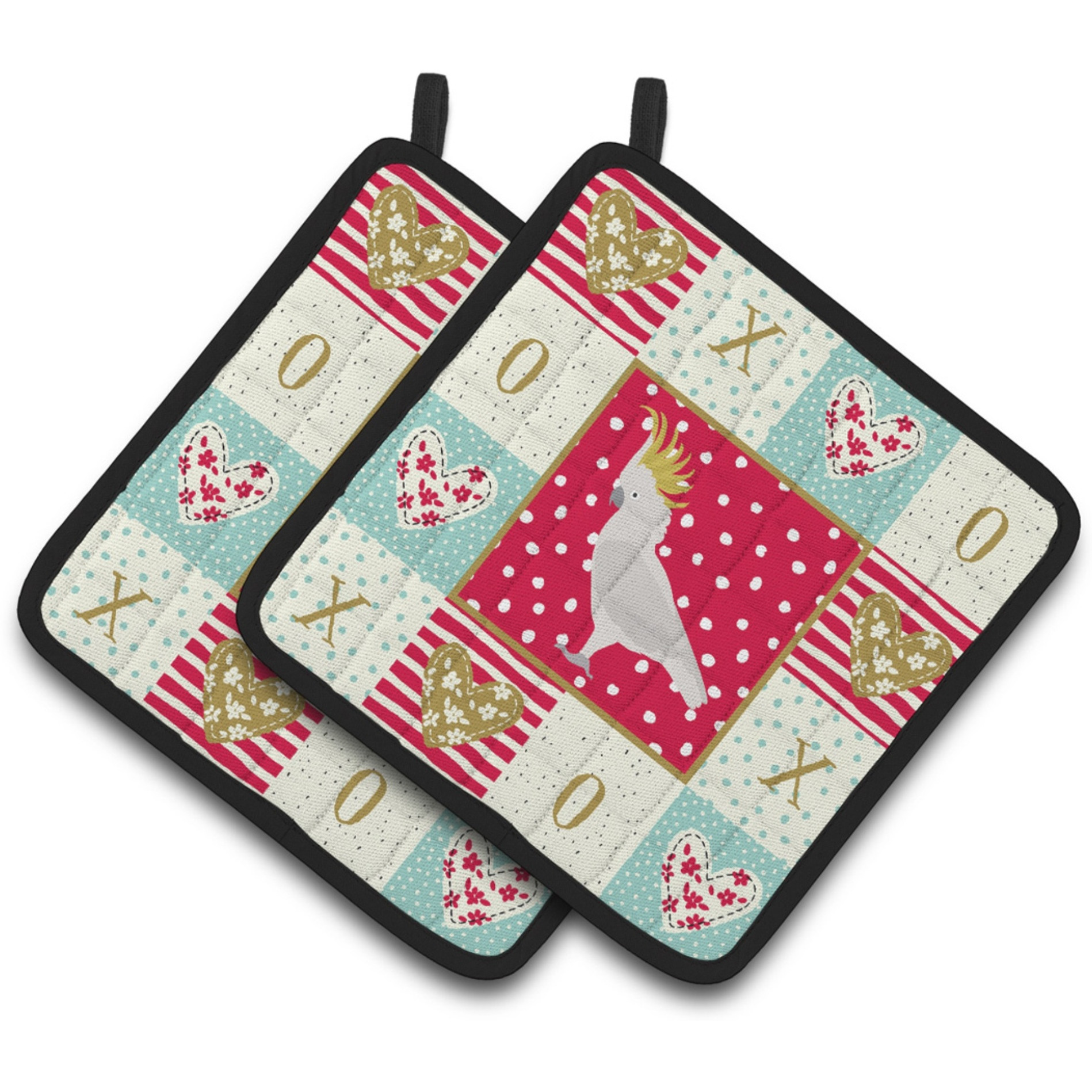 &quotCaroline's Treasures CK5522PTHD Cockatoo Love Pair of Pot Holders potholders, Multicolor"