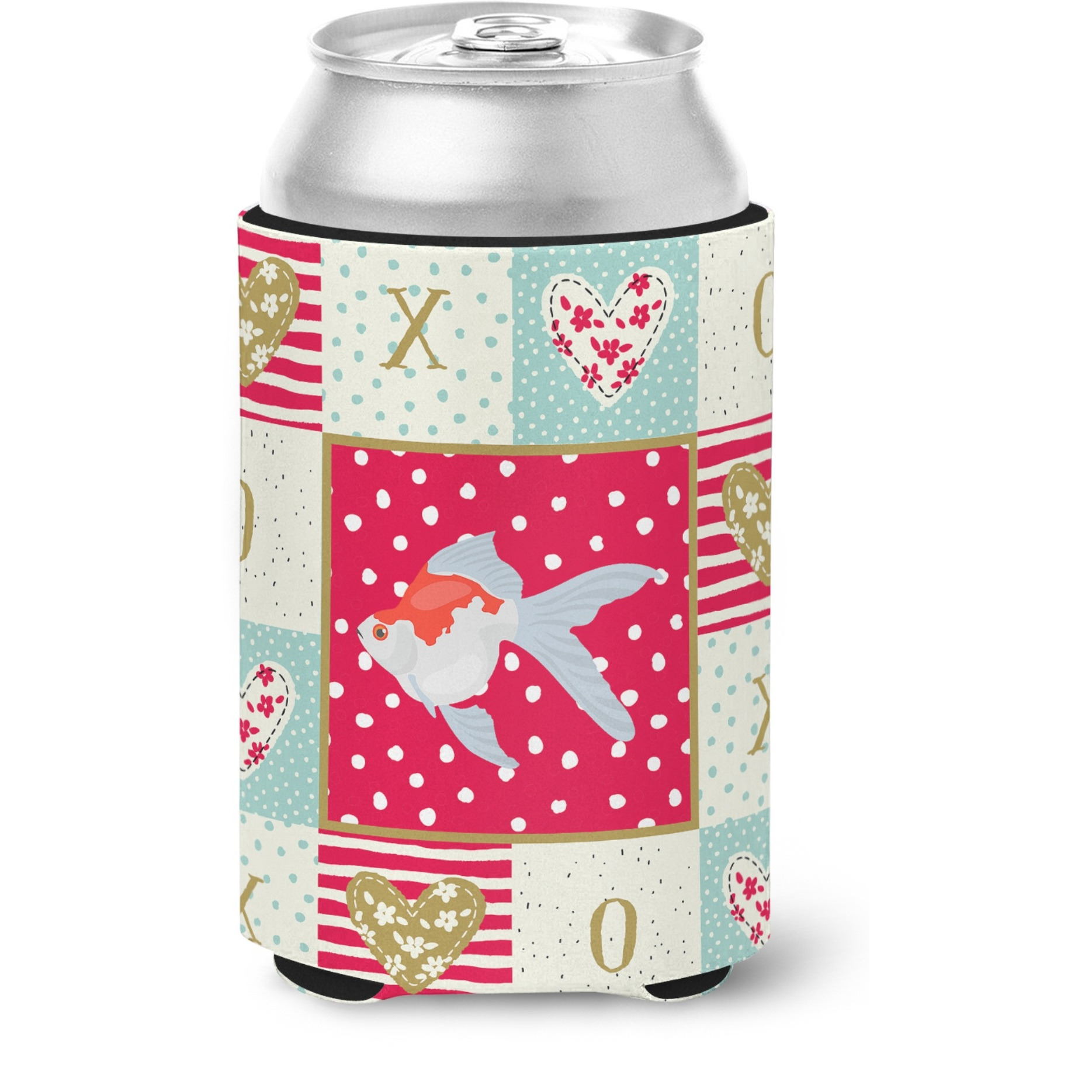 &quotCaroline's Treasures CK5479CC Tamasaba Goldfish Love Can or Bottle Hugger cold-beverage-koozies, Multicolor"