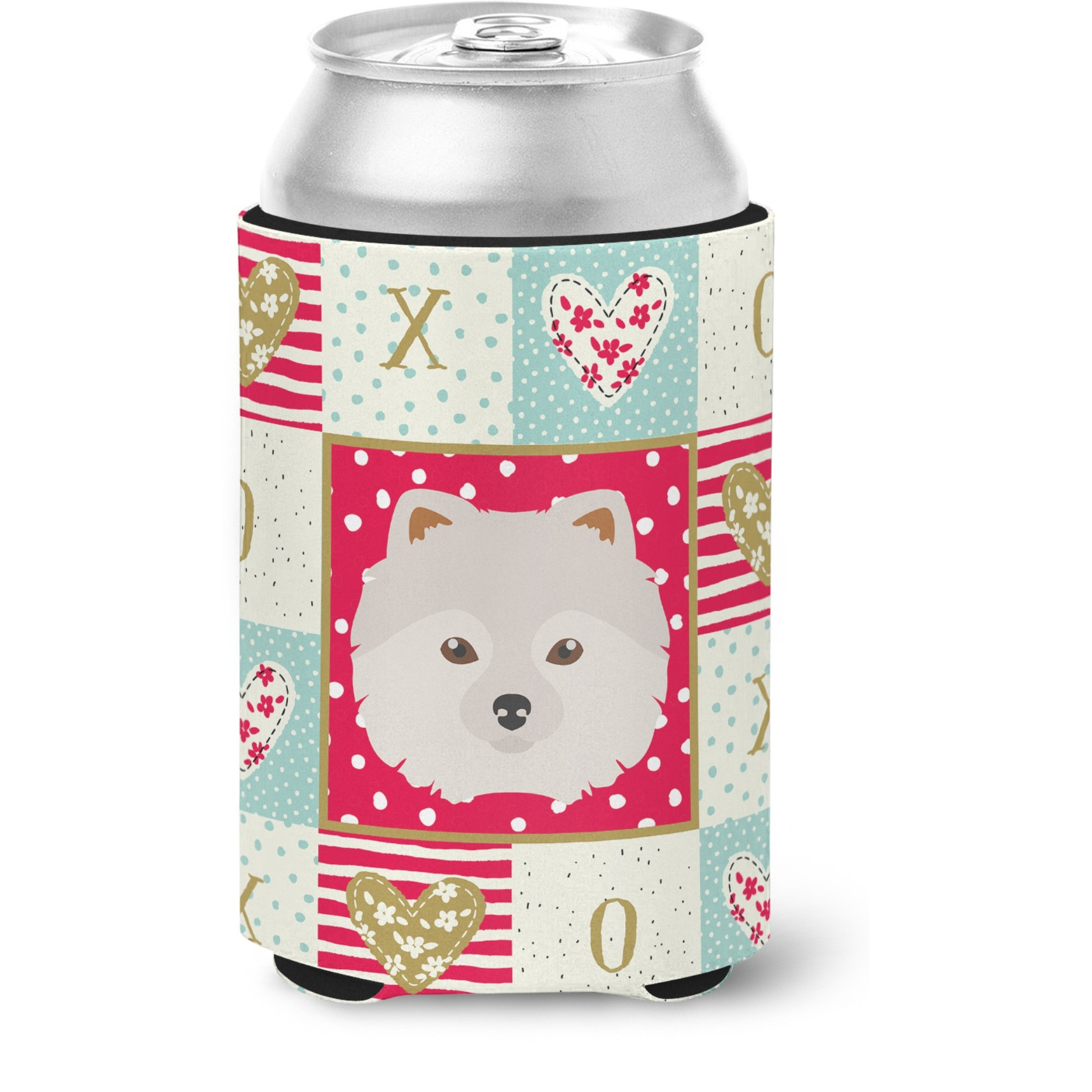 &quotCaroline's Treasures CK5210CC Japanese Spitz Love Can or Bottle Hugger cold-beverage-koozies, Multicolor"