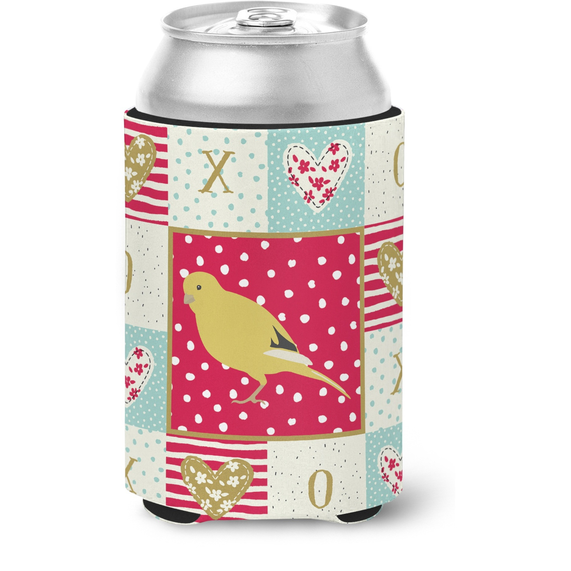 Carolines Treasures CK5501CC Border Canary Love Can or Bottle Hugger cold-beverage-koozies, Multicolor