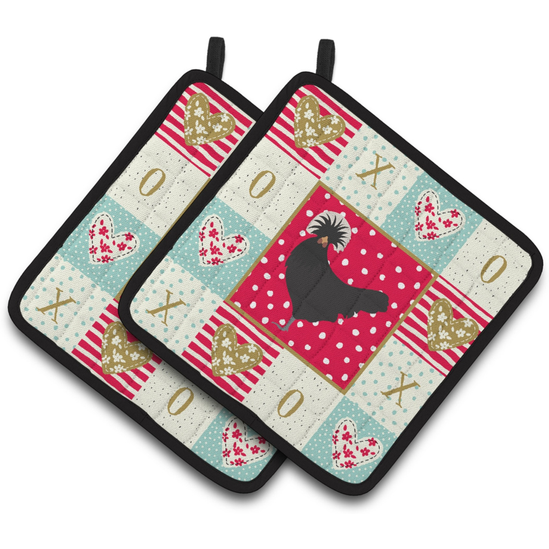 &quotCaroline's Treasures CK5261PTHD Polish Poland Chicken Love Pair of Pot Holders potholders, Multicolor"