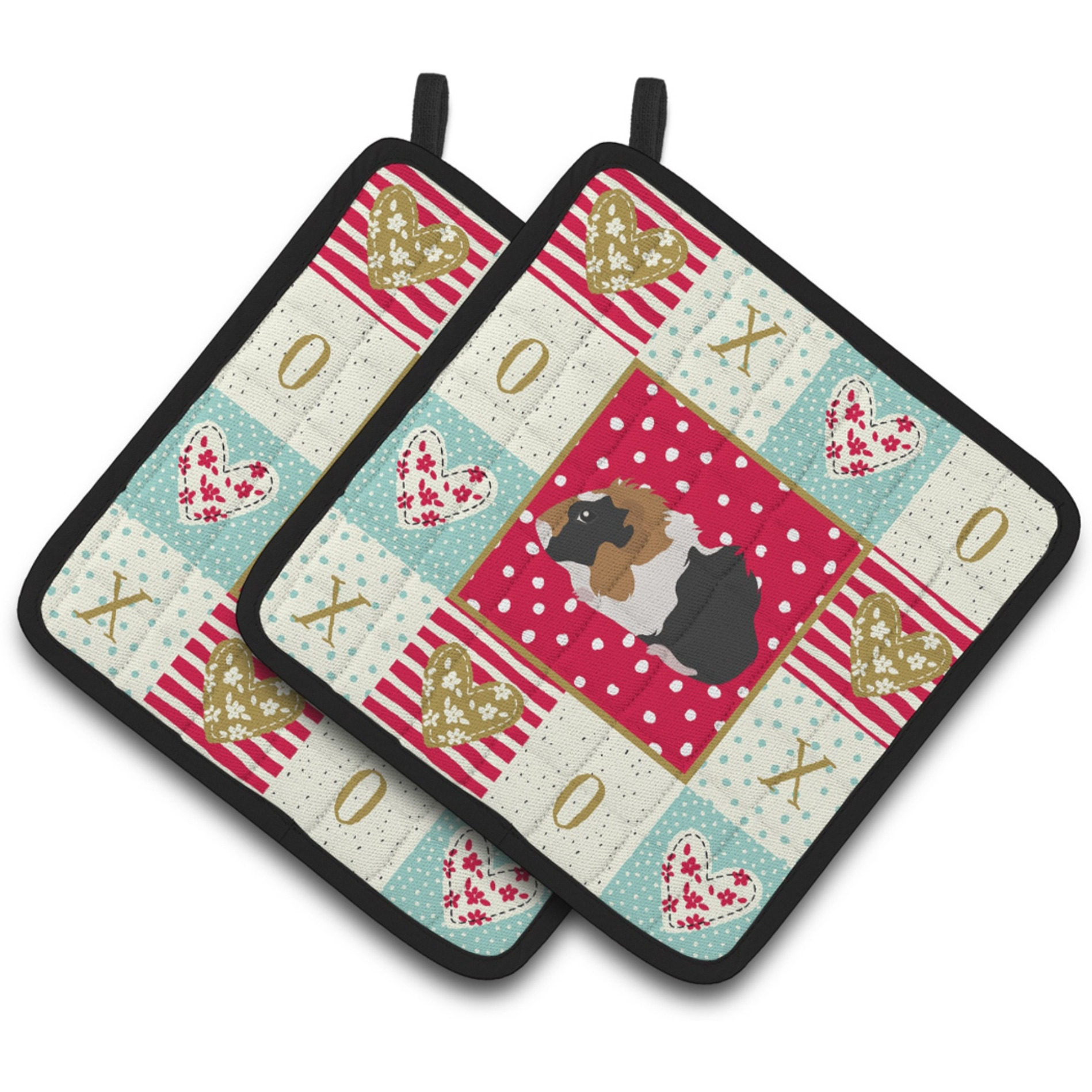 &quotCaroline's Treasures CK5426PTHD Abyssinian Guinea Pig Love Pair of Pot Holders potholders, Multicolor"