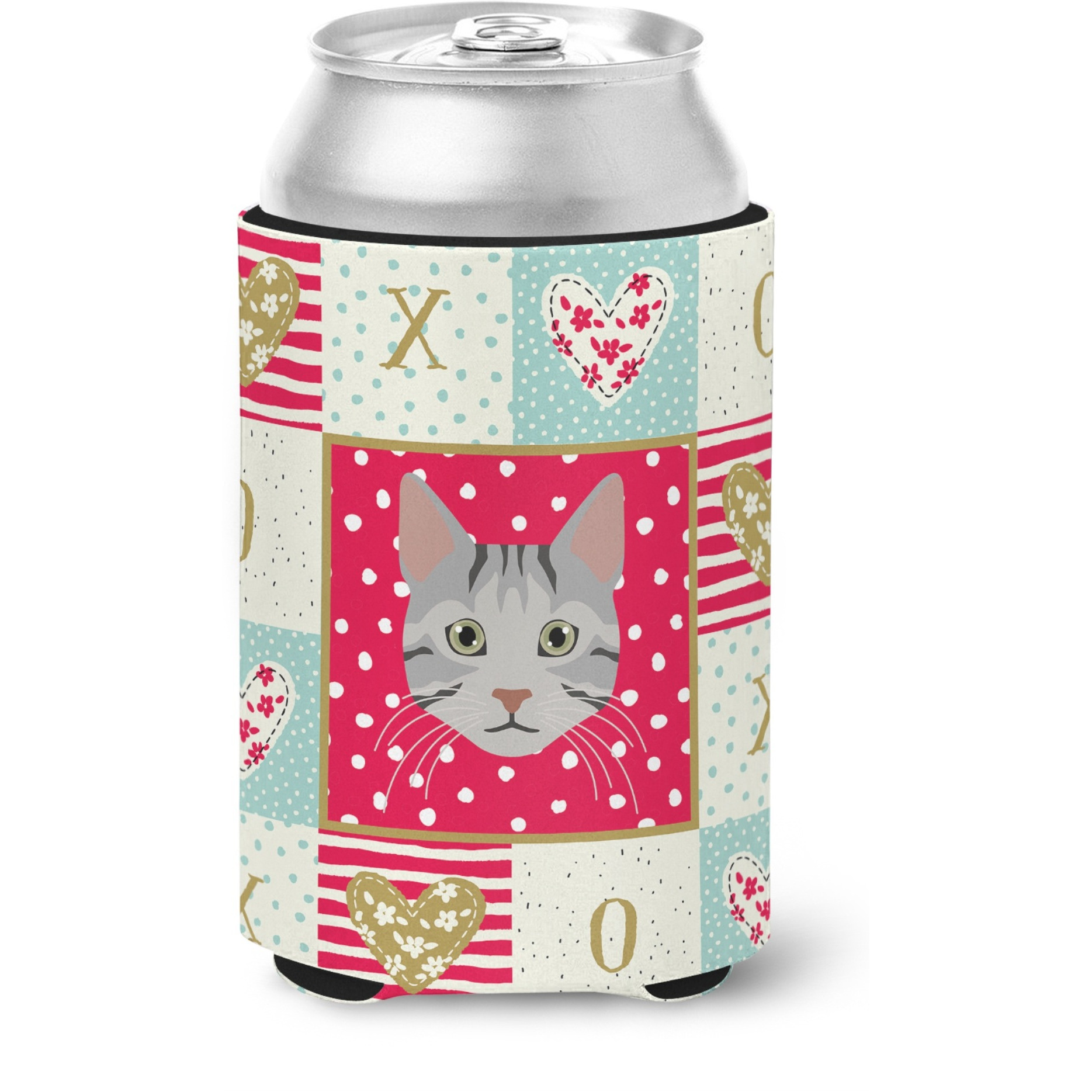 &quotCaroline's Treasures CK5114CC Egyptian Mau Cat Love Can or Bottle Hugger cold-beverage-koozies, Multicolor"