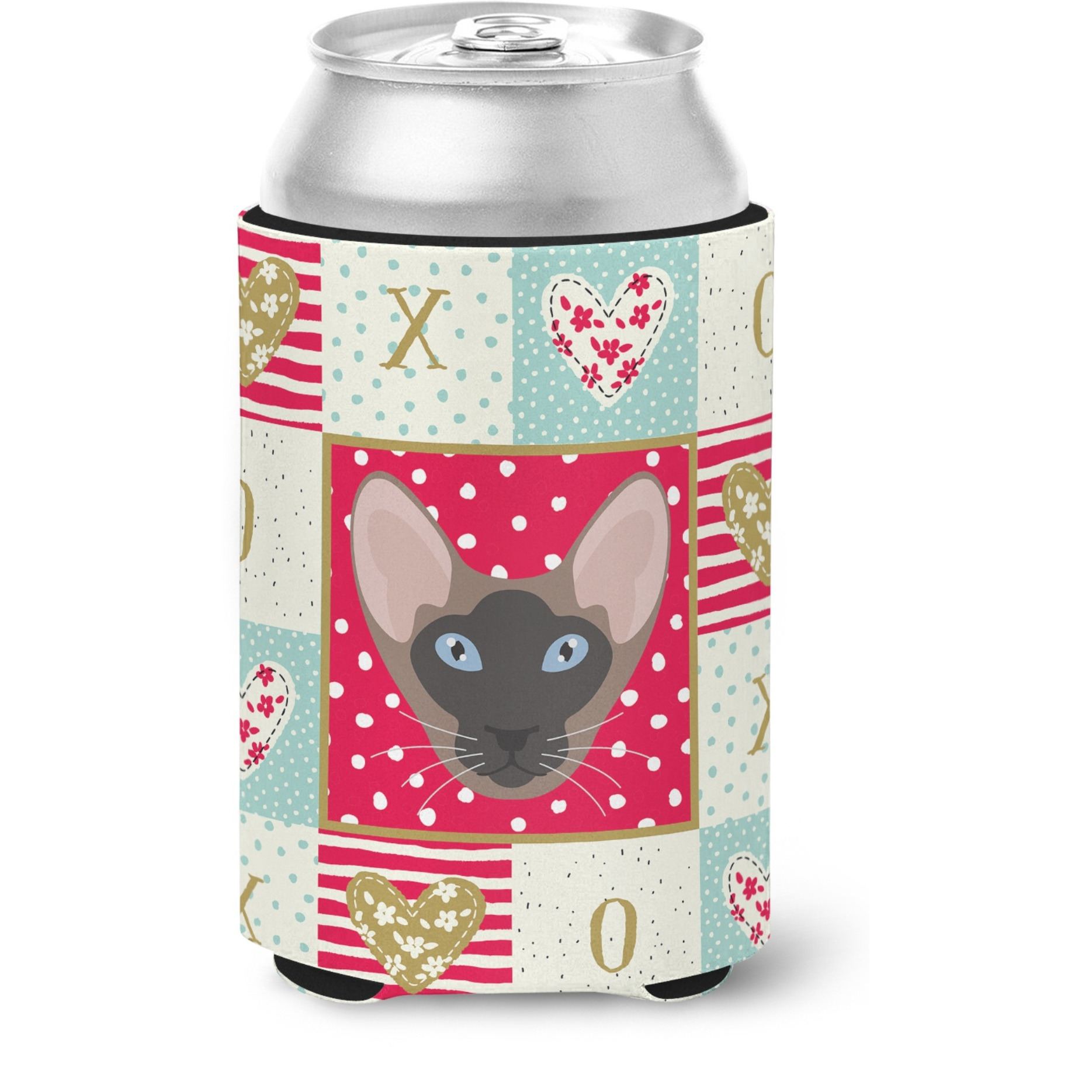 &quotCaroline's Treasures CK5141CC Oriental Bicolor Cat Love Can or Bottle Hugger cold-beverage-koozies, Multicolor"