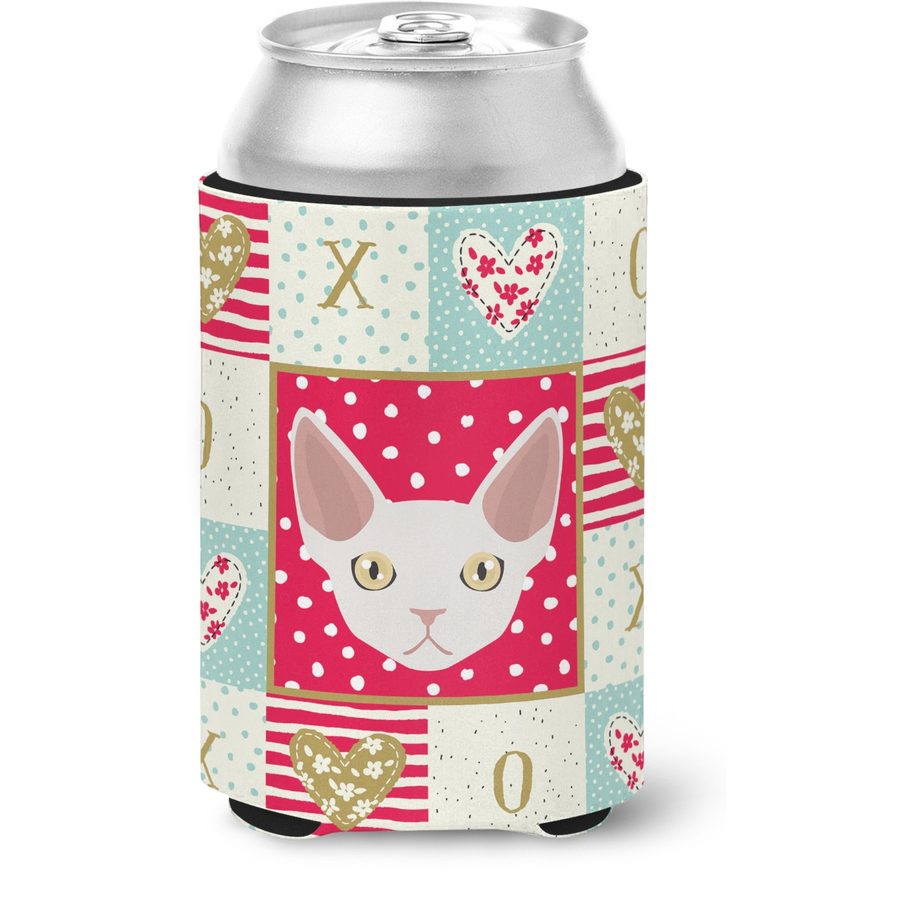 &quotCaroline's Treasures CK5110CC Devon Rex Cat Love Can or Bottle Hugger cold-beverage-koozies, Multicolor"