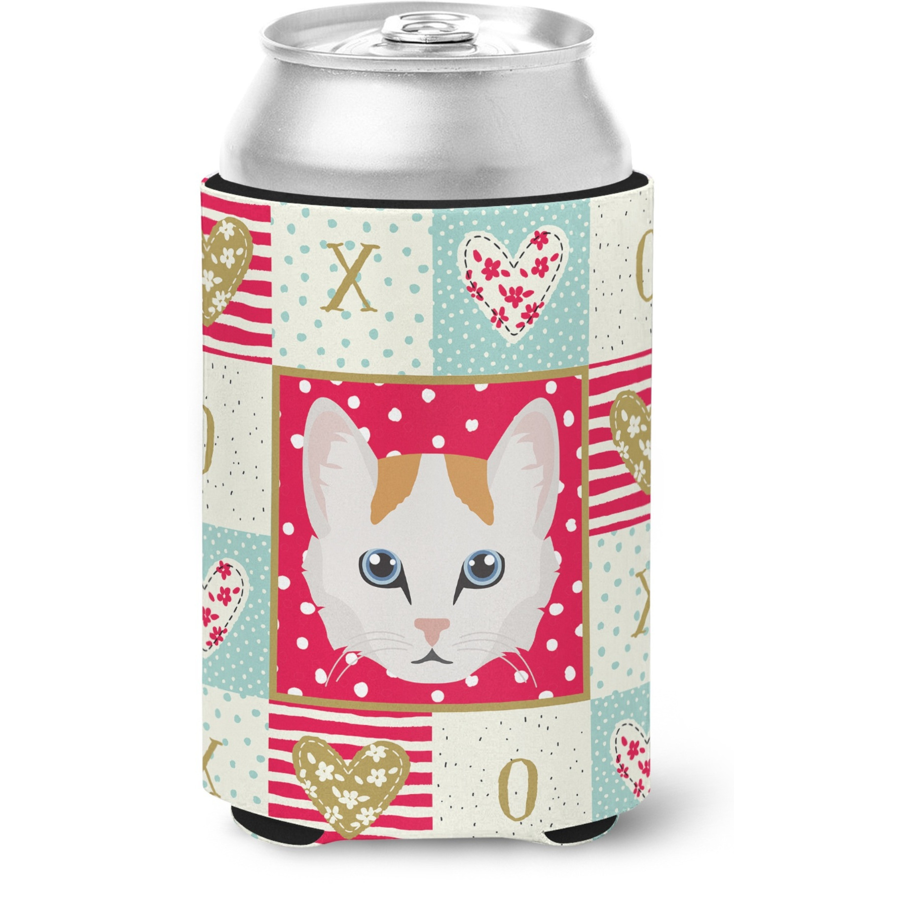 &quotCaroline's Treasures CK5176CC Turkish Van Cat Love Can or Bottle Hugger cold-beverage-koozies, Multicolor"