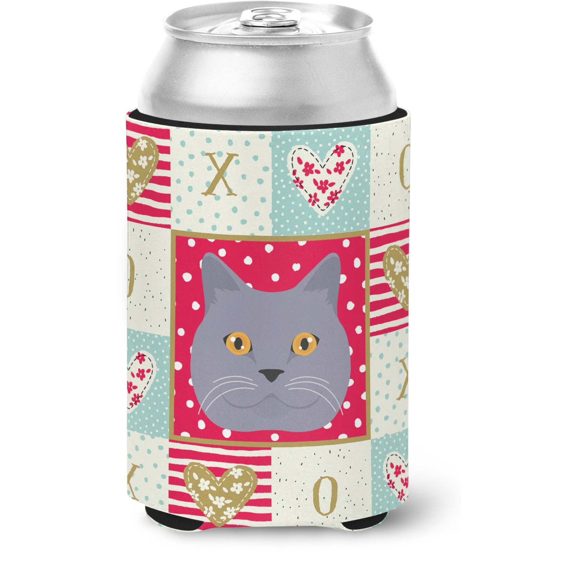 &quotCaroline's Treasures CK5095CC British Shorthair Cat Love Can or Bottle Hugger cold-beverage-koozies, Multicolor"