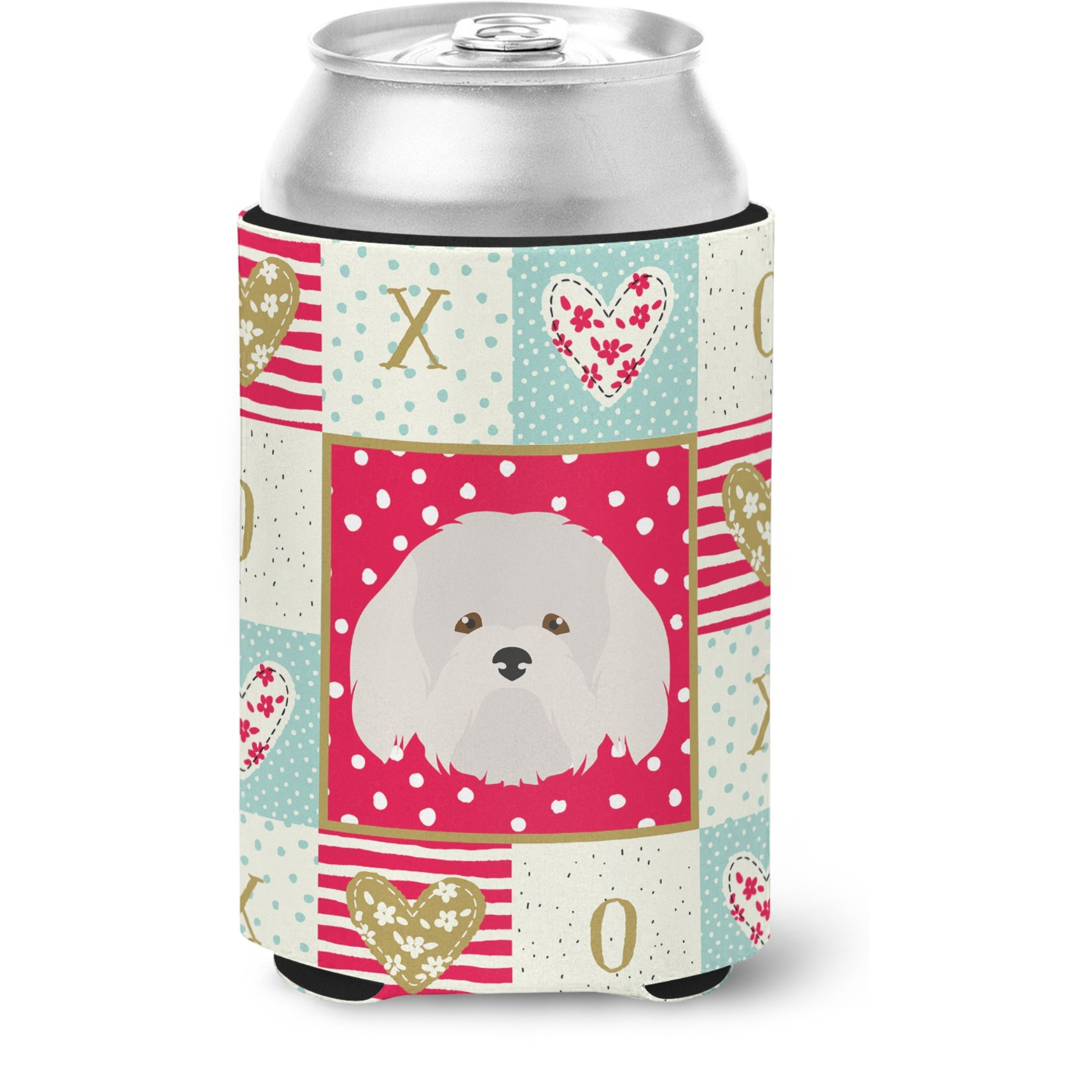 &quotCaroline's Treasures CK5192CC Coton de Tulear Love Can or Bottle Hugger cold-beverage-koozies, Multicolor"
