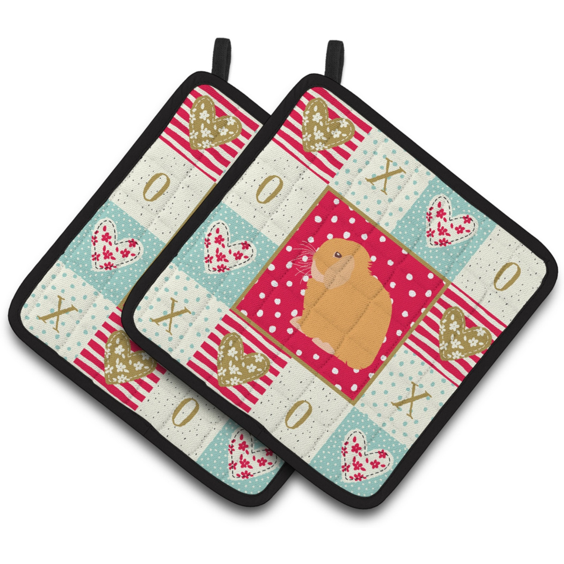 &quotCaroline's Treasures CK5395PTHD Holland Lop Rabbit Love Pair of Pot Holders potholders, Multicolor"