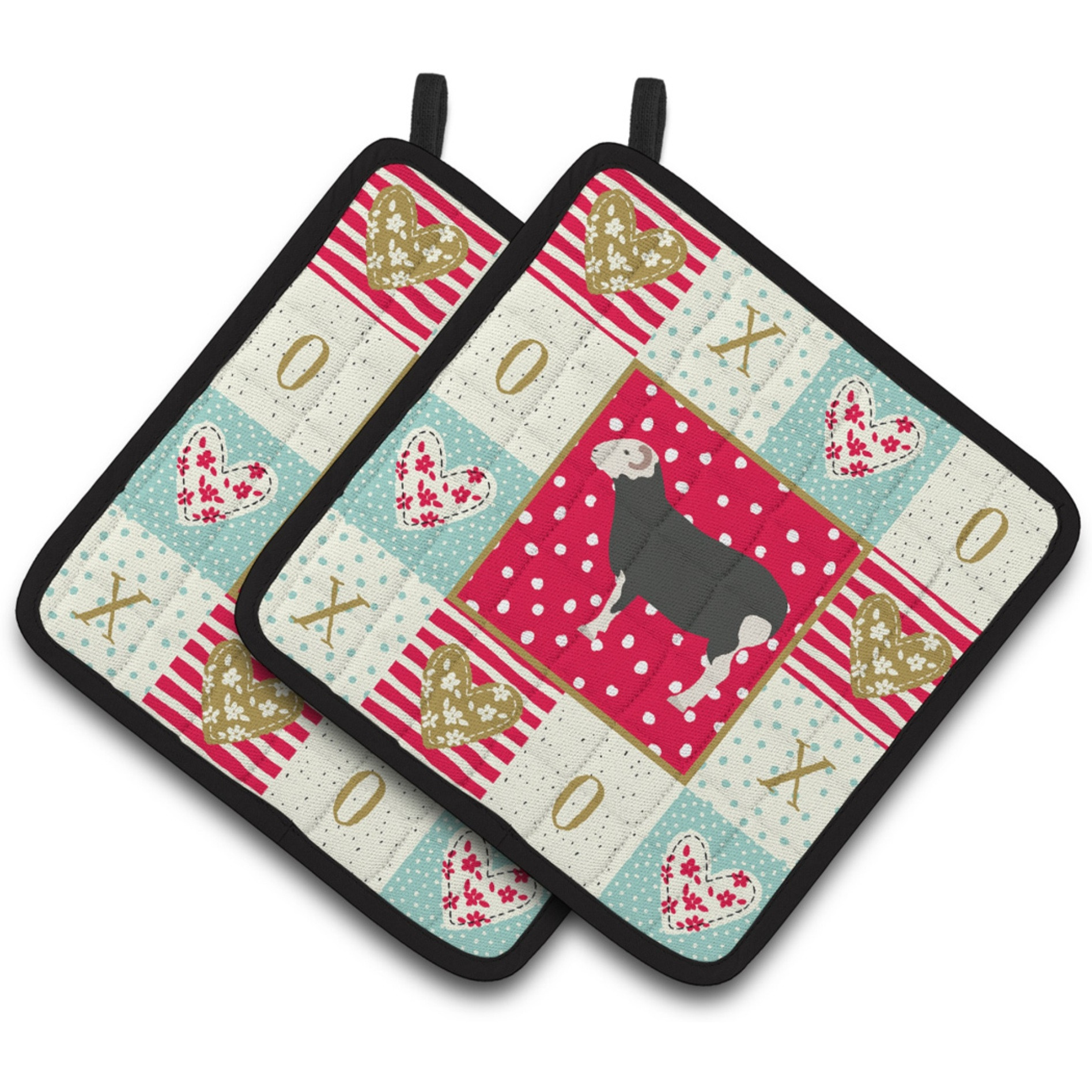 &quotCaroline's Treasures CK5397PTHD Herwick Sheep Love Pair of Pot Holders potholders, Multicolor"