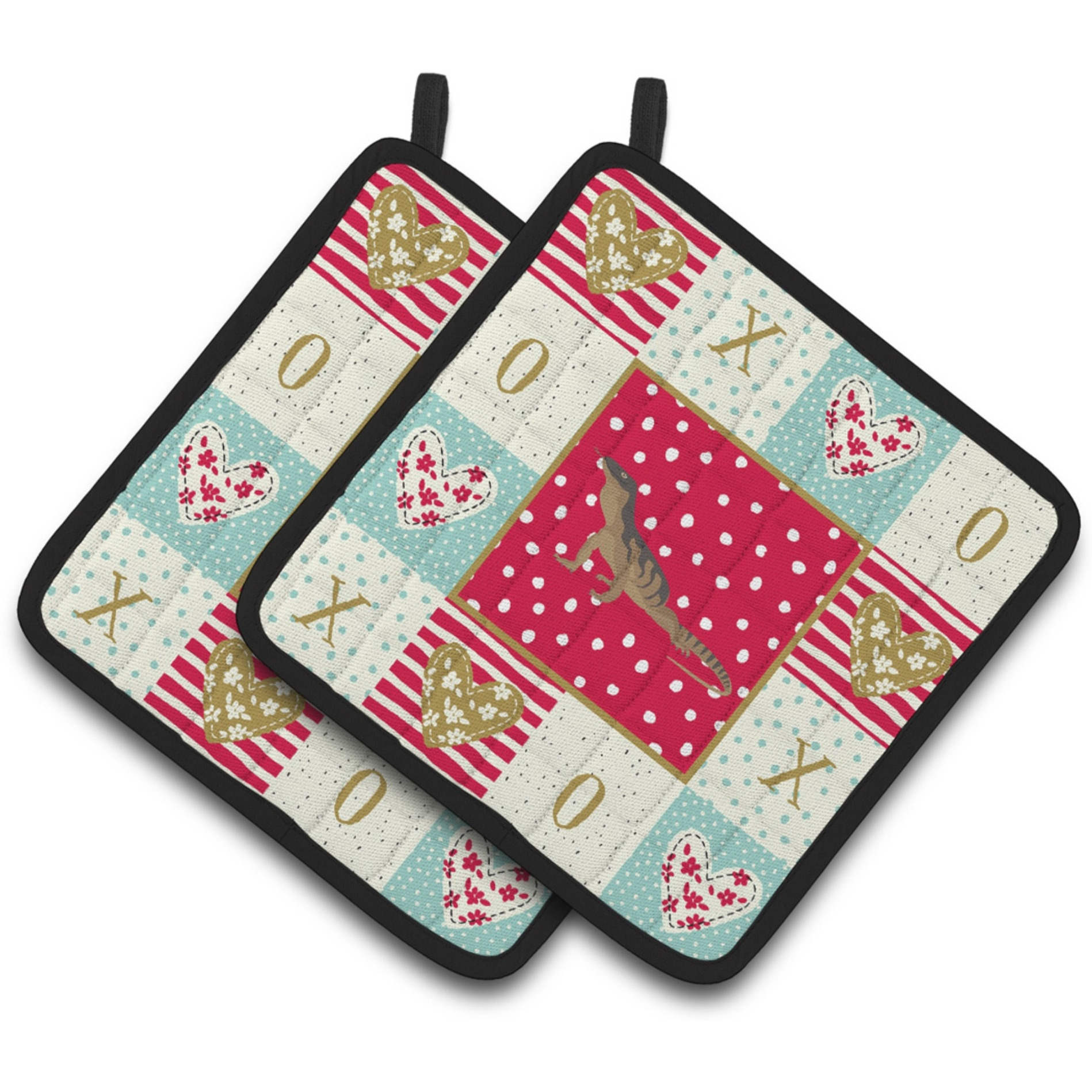 &quotCaroline's Treasures CK5532PTHD Monitor Lizard Pair of Pot Holders potholders, Multicolor"
