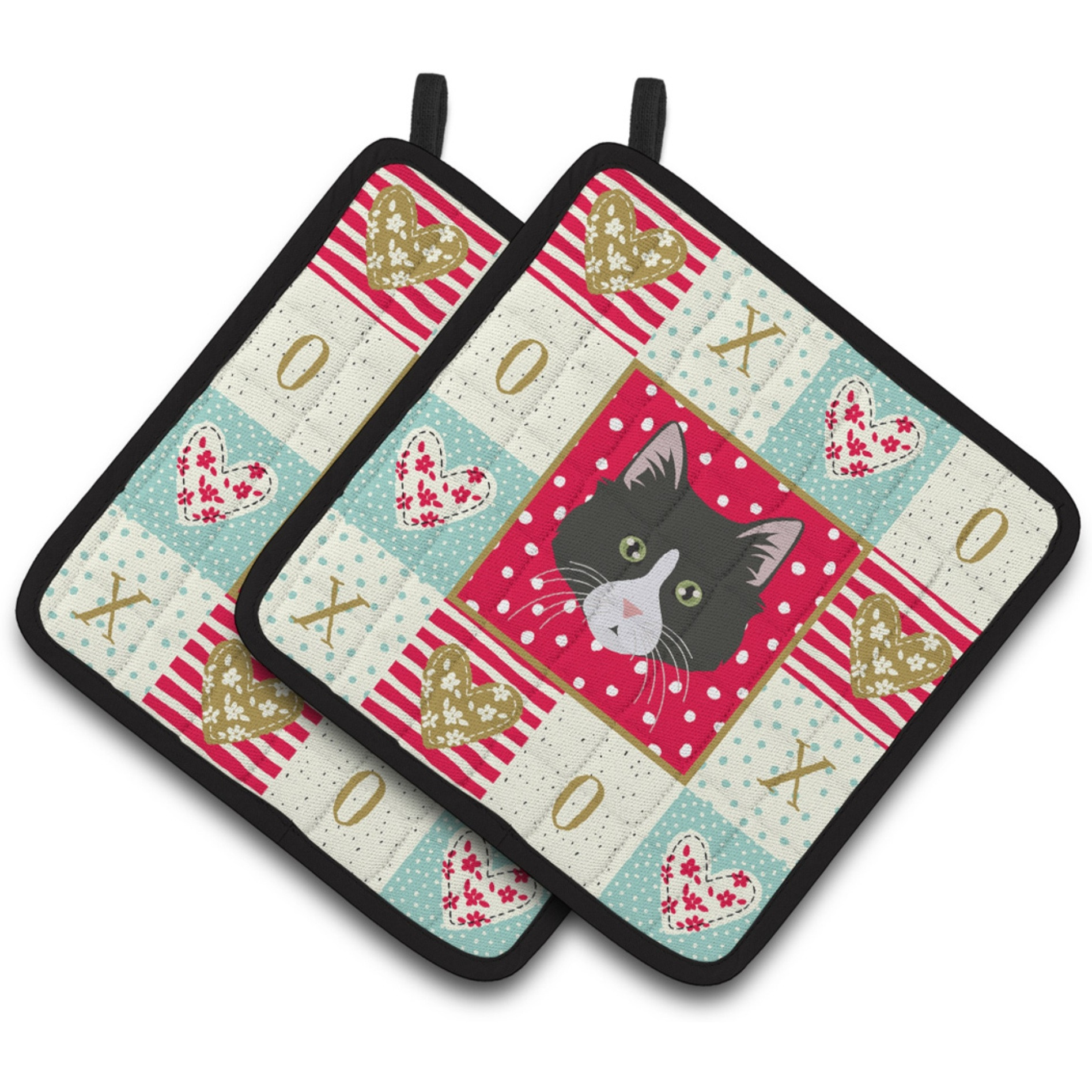 &quotCaroline's Treasures CK5164PTHD Siberian Forest Cat Love Pair of Pot Holders potholders, Multicolor"