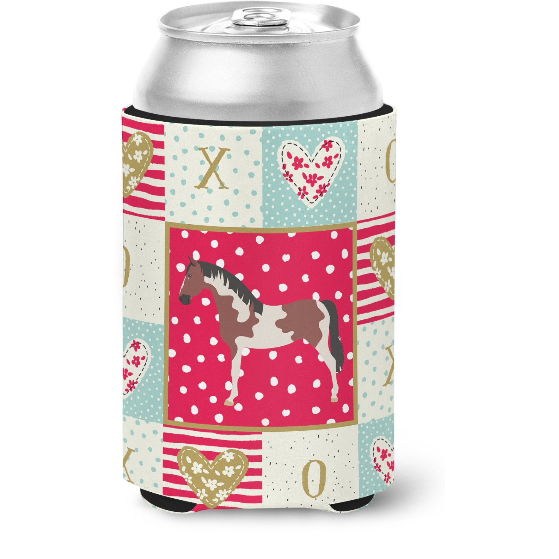 &quotCaroline's Treasures CK5334CC Pinto Horse Love Can or Bottle Hugger cold-beverage-koozies, Multicolor"