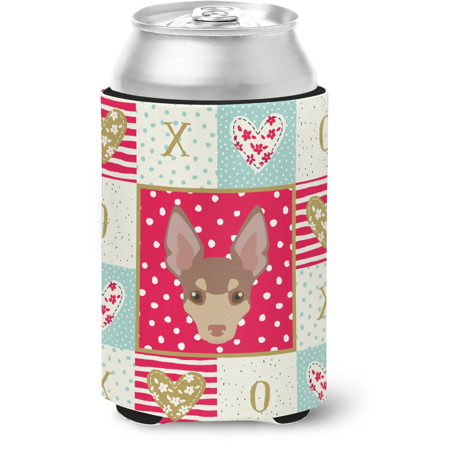 &quotCaroline's Treasures CK5220CC Miniature Fox Terrier Love Can or Bottle Hugger cold-beverage-koozies, Multicolor"