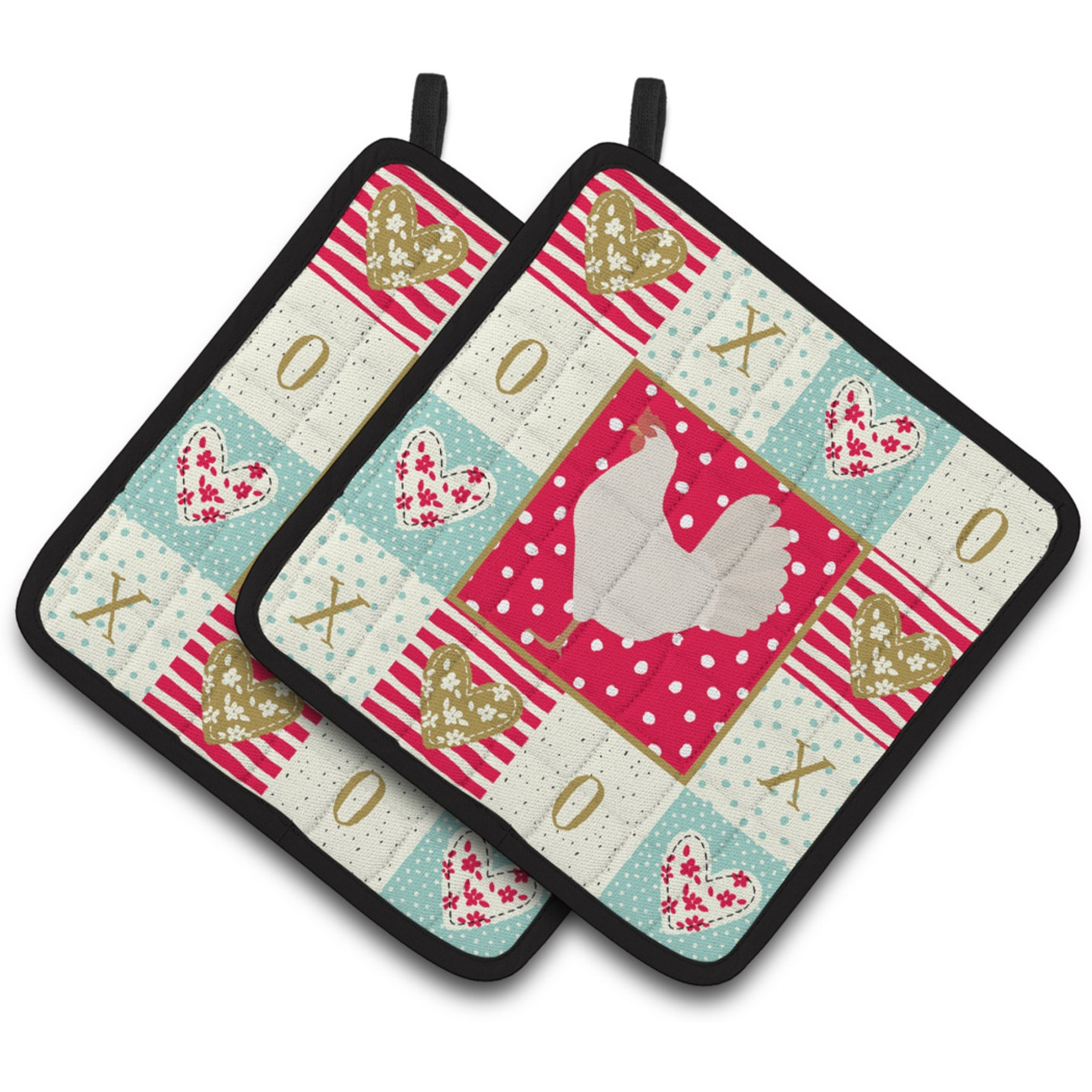 &quotCaroline's Treasures CK5267PTHD Leghorn Chicken Love Pair of Pot Holders potholders, Multicolor"