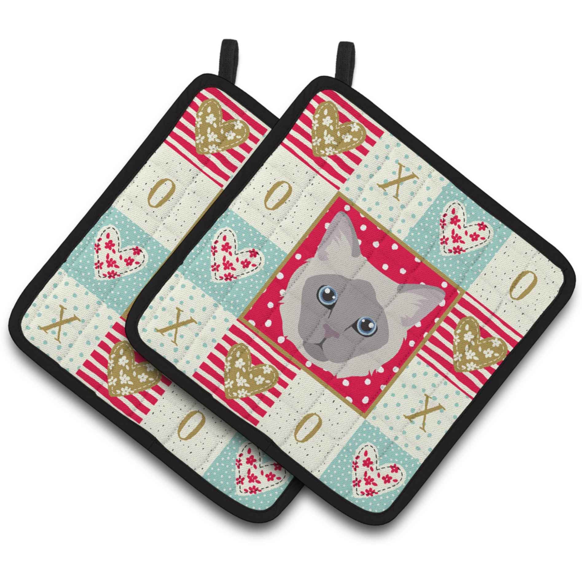 &quotCaroline's Treasures CK5144PTHD Owyhee Bob Cat Love Pair of Pot Holders potholders, Multicolor"