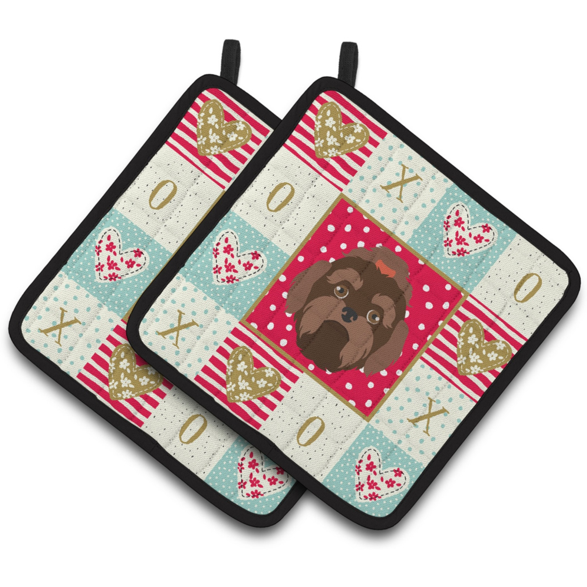 &quotCaroline's Treasures CK5233PTHD Russian Lapdog Love Pair of Pot Holders potholders, Multicolor"