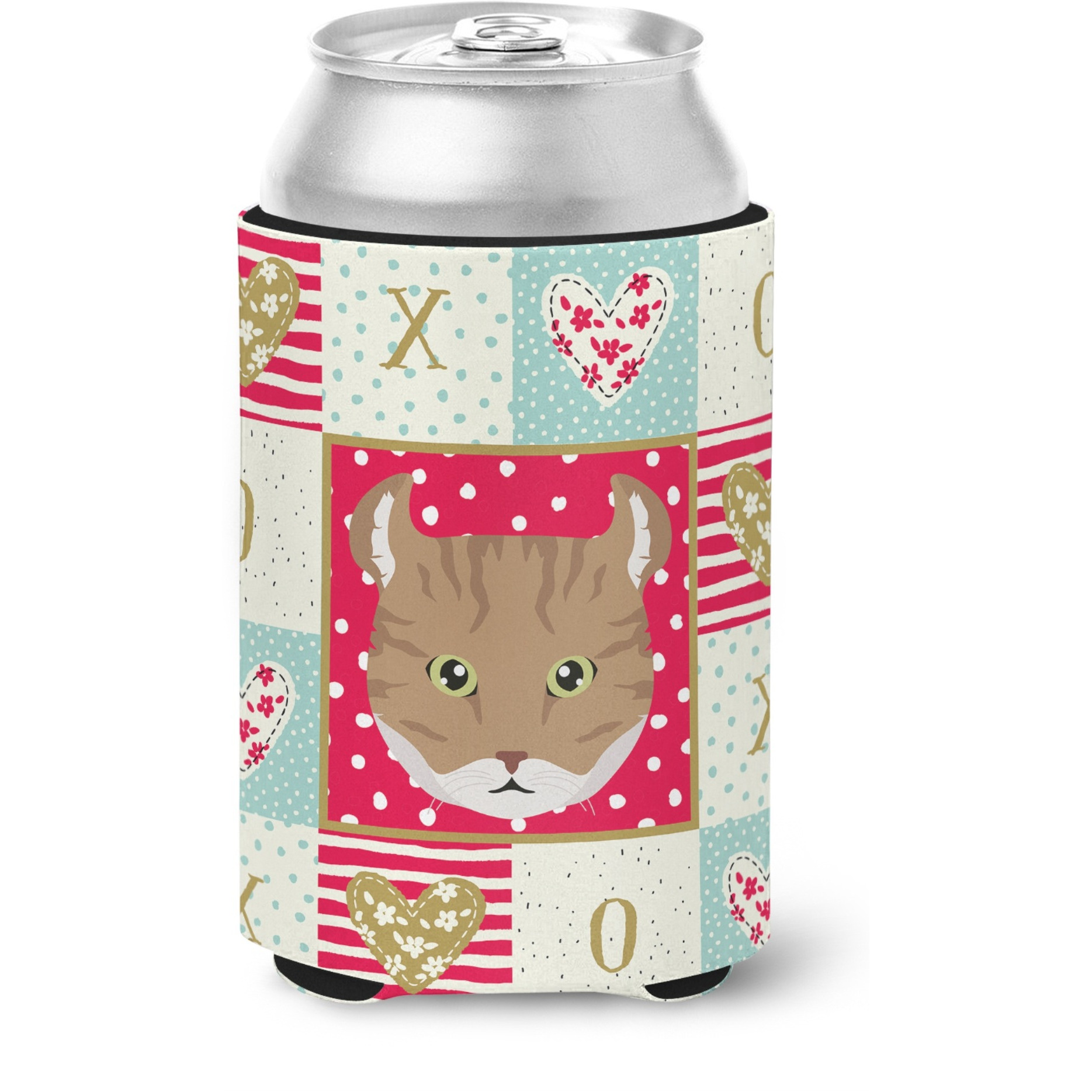 &quotCaroline's Treasures CK5121CC Highlander Lynx Cat Love Can or Bottle Hugger cold-beverage-koozies, Multicolor"