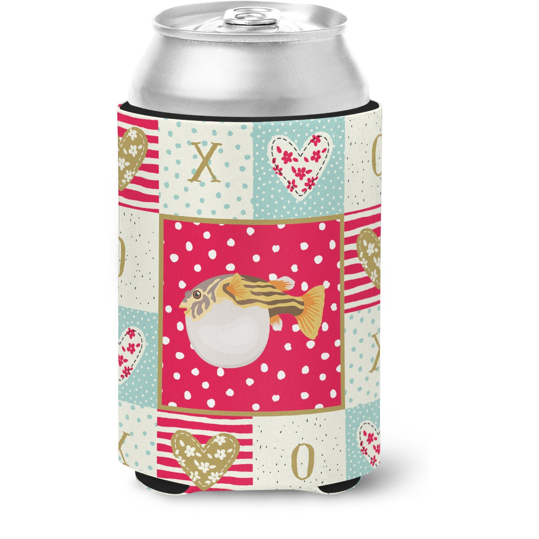 &quotCaroline's Treasures CK5496CC Puffer Fish Love Can or Bottle Hugger cold-beverage-koozies, Multicolor"