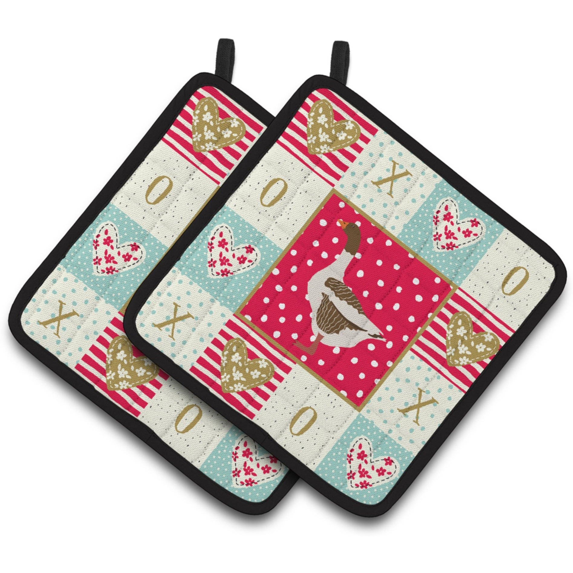 &quotCaroline's Treasures CK5330PTHD Pomeranian Rogener Goose Love Pair of Pot Holders potholders, Multicolor"