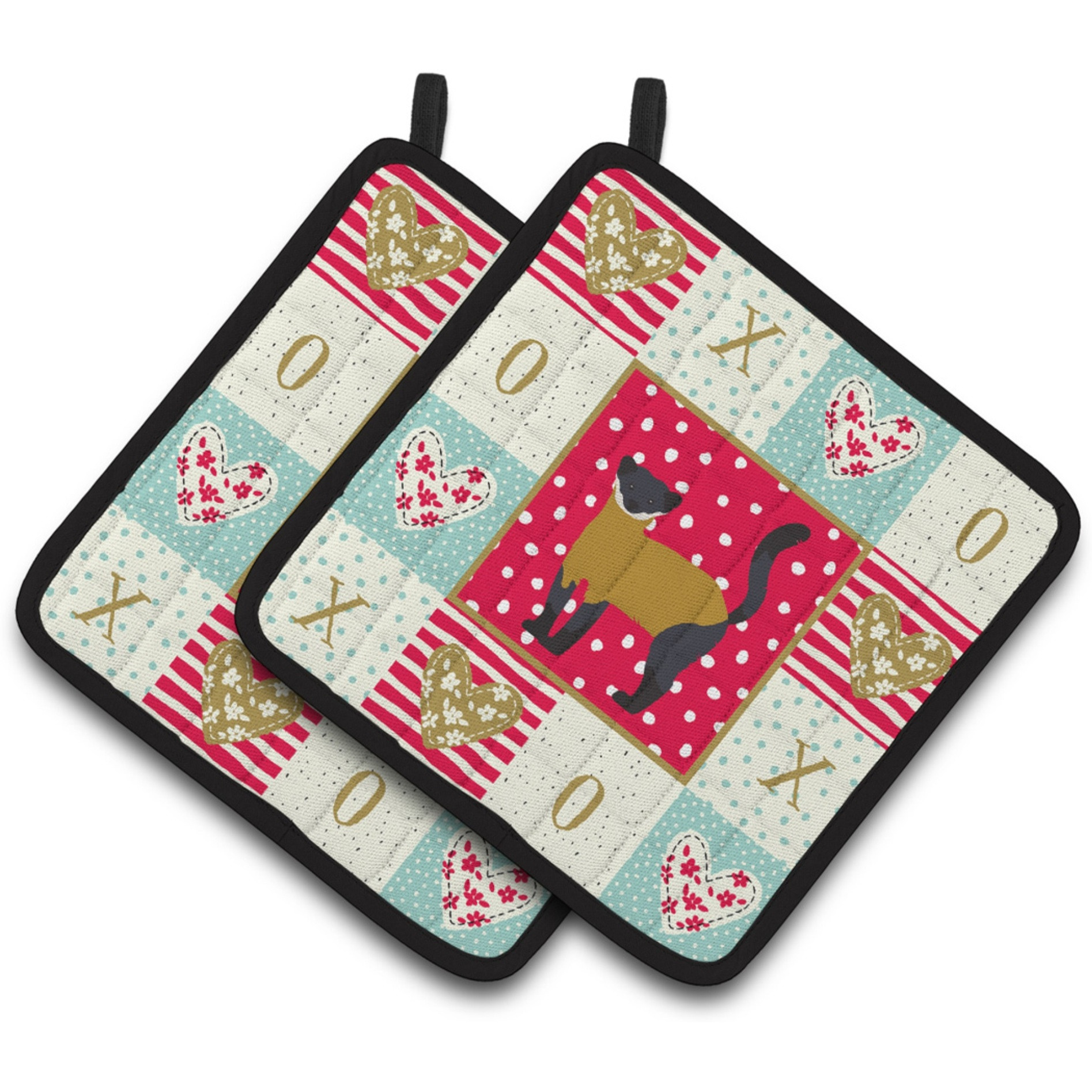 &quotCaroline's Treasures CK5301PTHD Yellow-Throated Marten Love Pair of Pot Holders potholders, Multicolor"