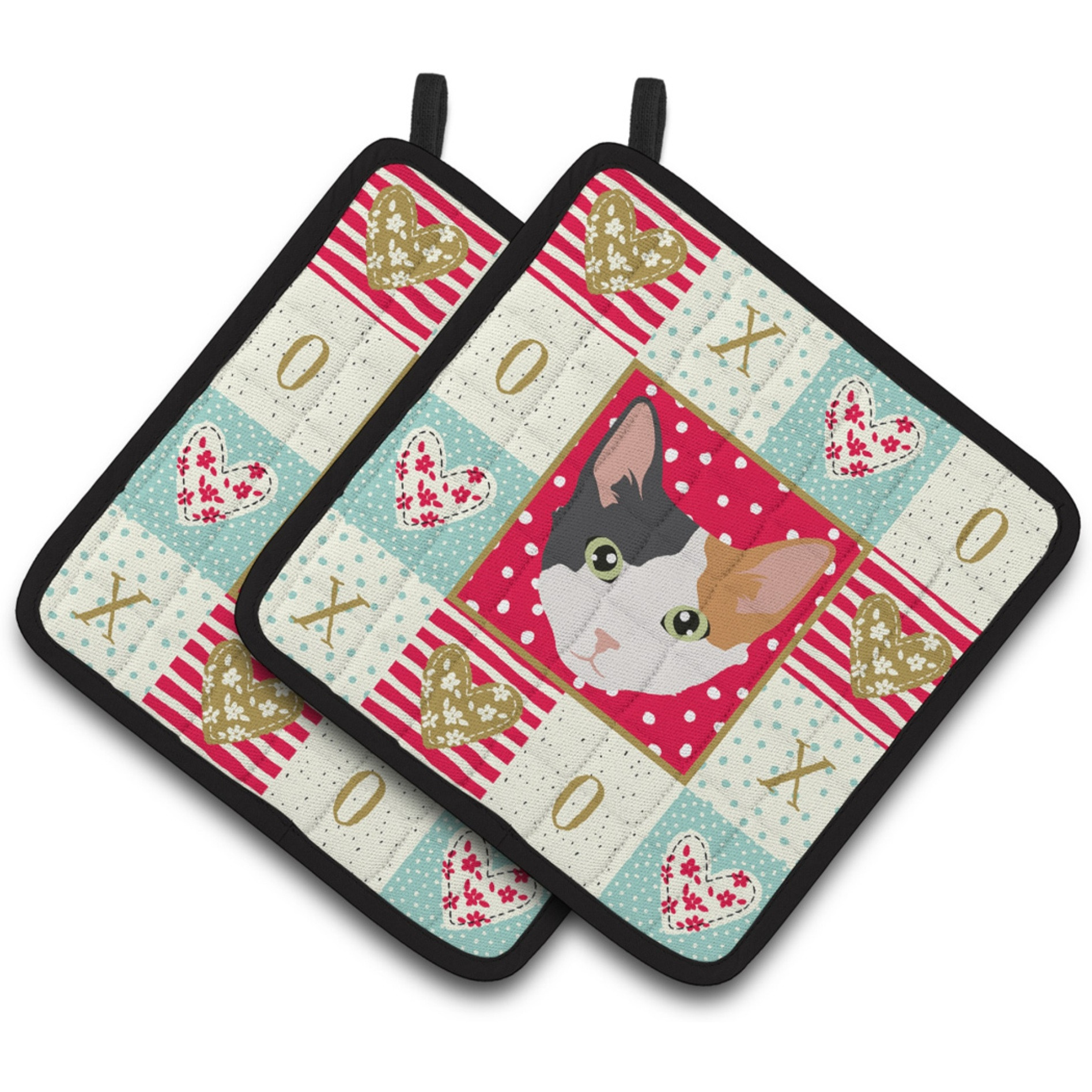 &quotCaroline's Treasures CK5166PTHD Skookum Cat Love Pair of Pot Holders potholders, Multicolor"