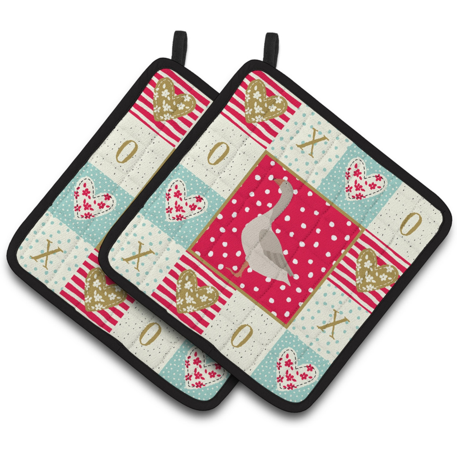&quotCaroline's Treasures CK5321PTHD Steinbacher Goose Love Pair of Pot Holders potholders, Multicolor"