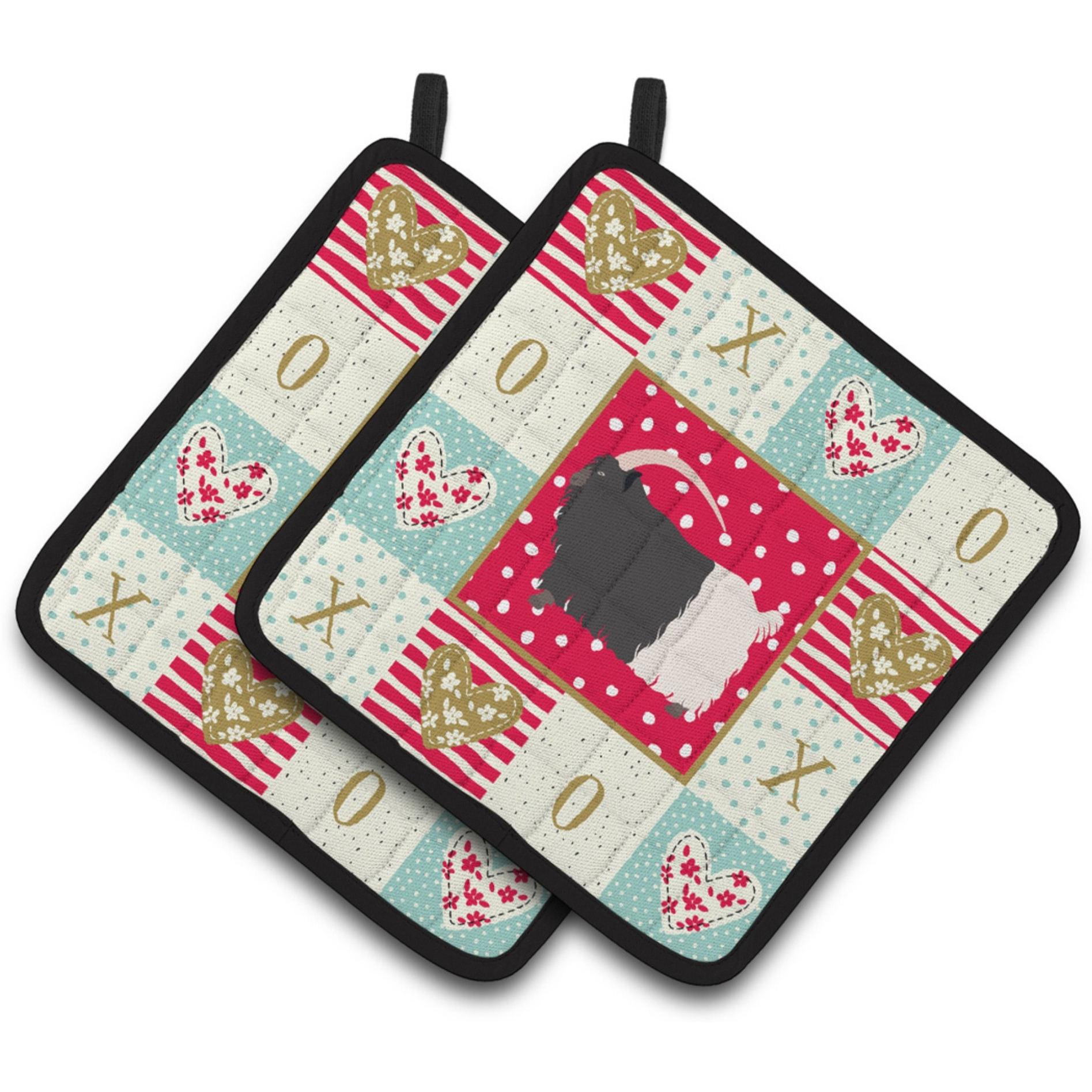 &quotCaroline's Treasures CK5314PTHD Welsh Black-Necked Goat Love Pair of Pot Holders potholders, Multicolor"