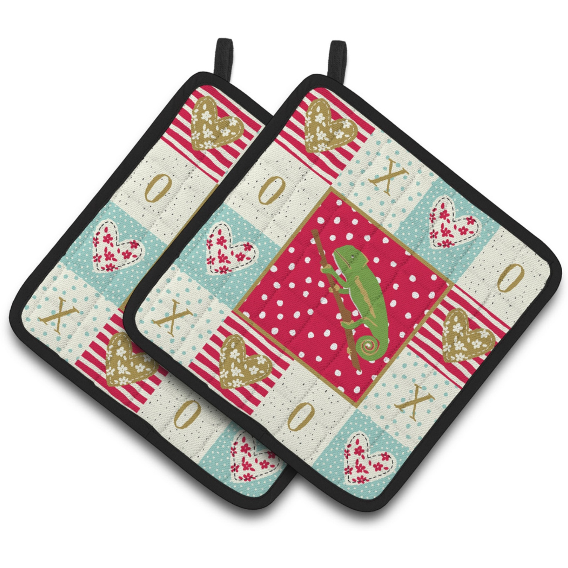 &quotCaroline's Treasures CK5531PTHD Chameleon Pair of Pot Holders potholders, Multicolor"