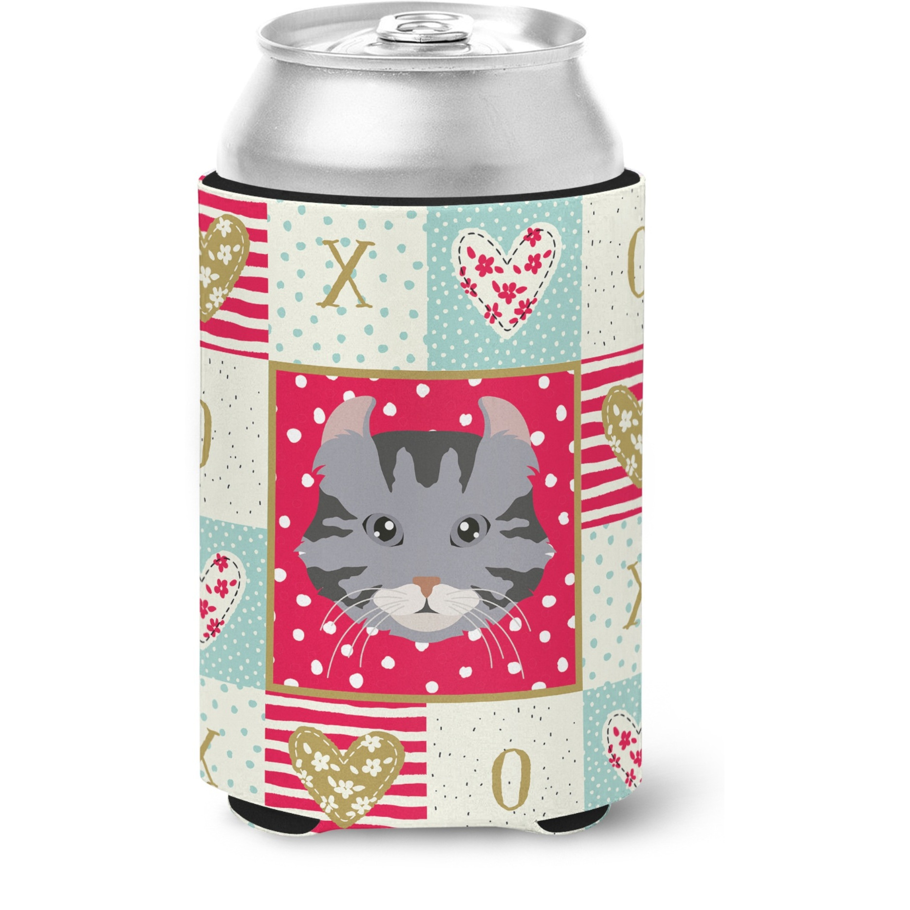 &quotCaroline's Treasures CK5080CC American Curl Cat Love Can or Bottle Hugger cold-beverage-koozies, Multicolor"