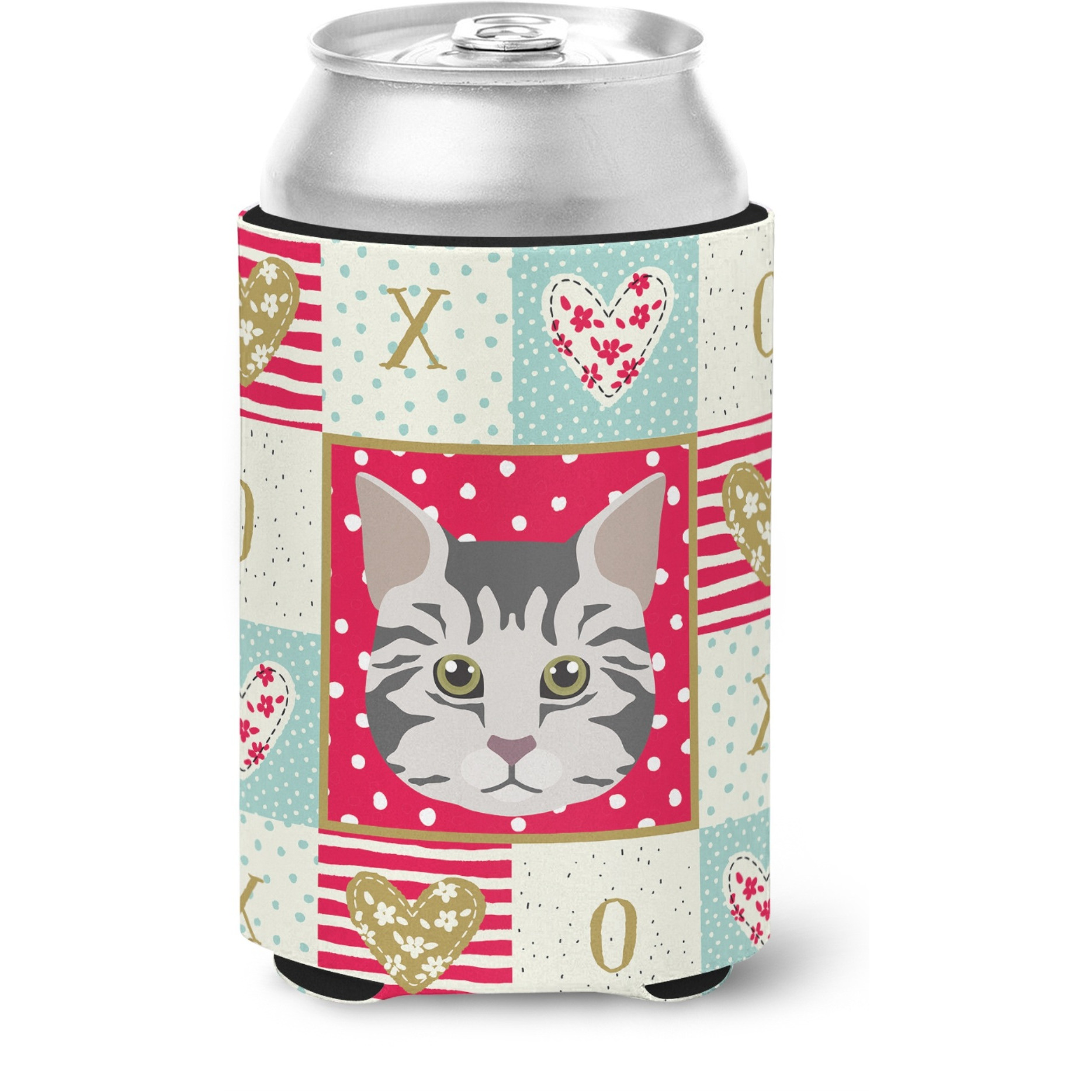 &quotCaroline's Treasures CK5079CC American Bobtail Cat Love Can or Bottle Hugger cold-beverage-koozies, Multicolor"