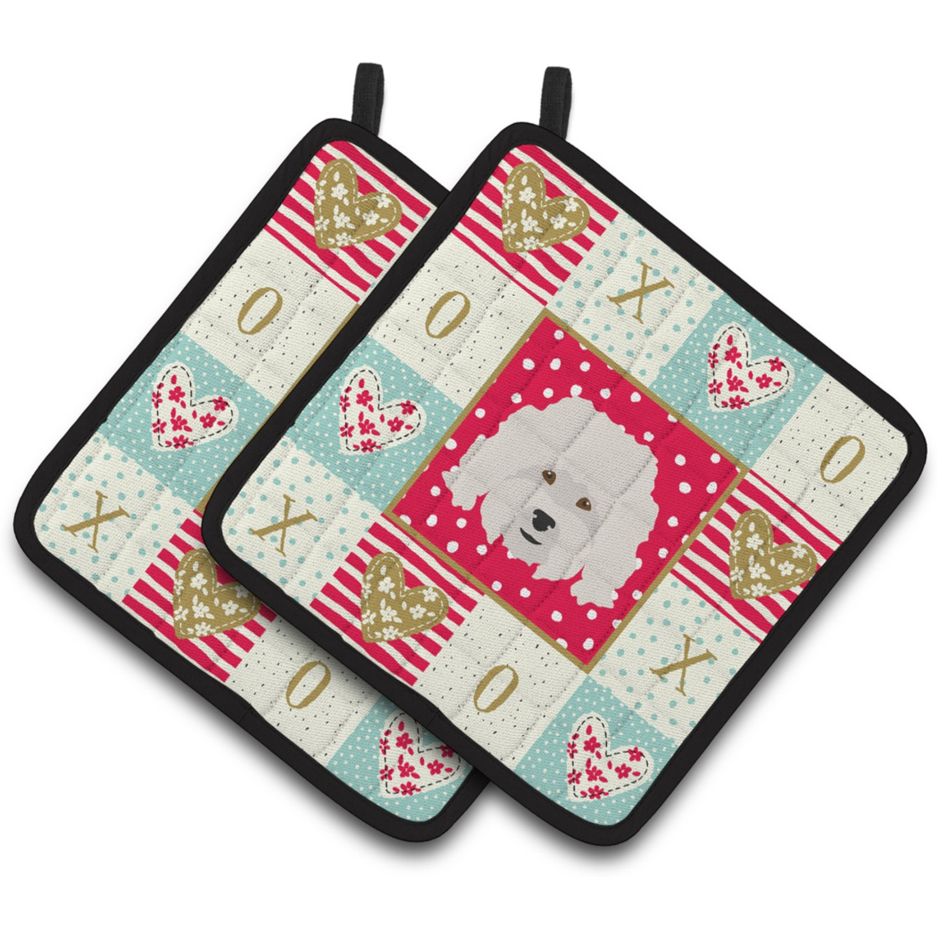 &quotCaroline's Treasures CK5186PTHD Bolognese Love Pair of Pot Holders potholders, Multicolor"