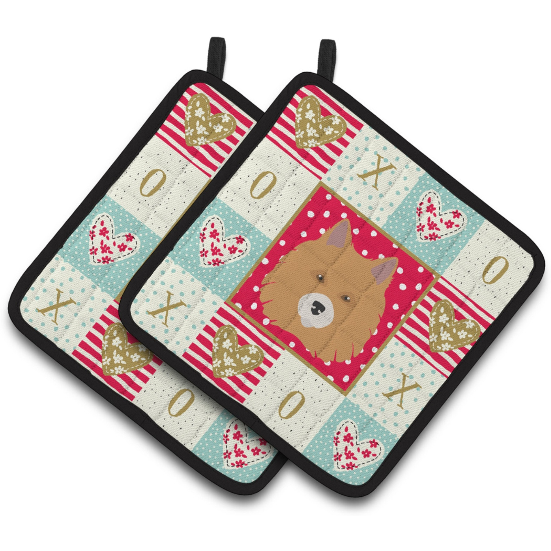 &quotCaroline's Treasures CK5196PTHD Elo Dog Love Pair of Pot Holders potholders, Multicolor"