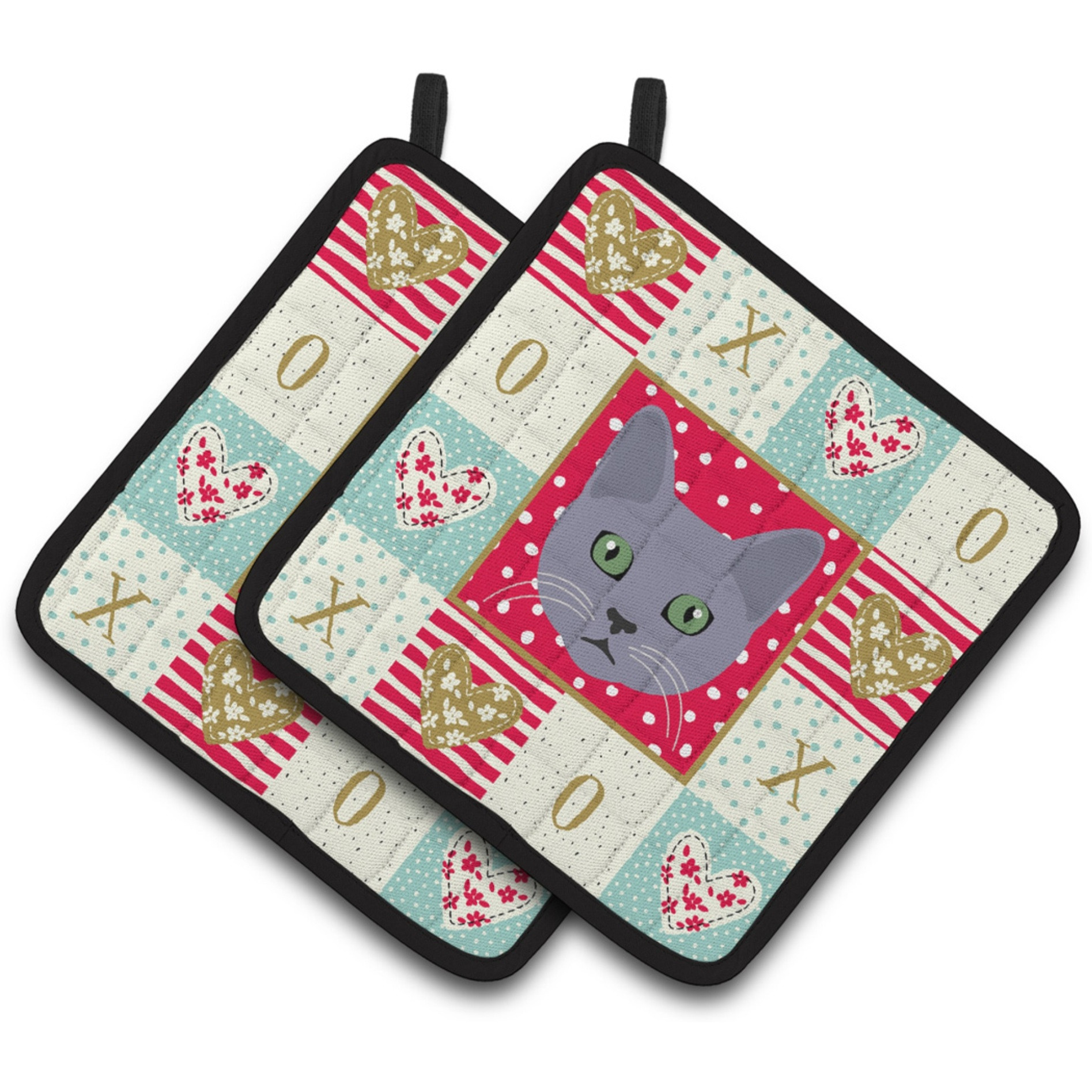 &quotCaroline's Treasures CK5124PTHD Korat Cat Love Pair of Pot Holders potholders, Multicolor"
