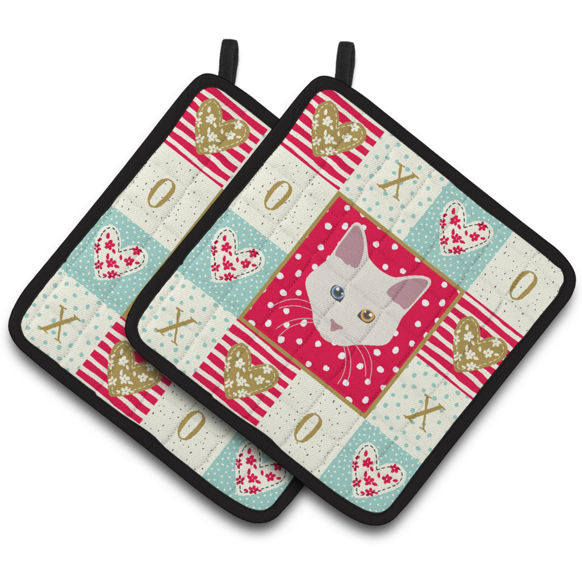 &quotCaroline's Treasures CK5084PTHD Aphrodite Giant Cat Love Pair of Pot Holders potholders, Multicolor"