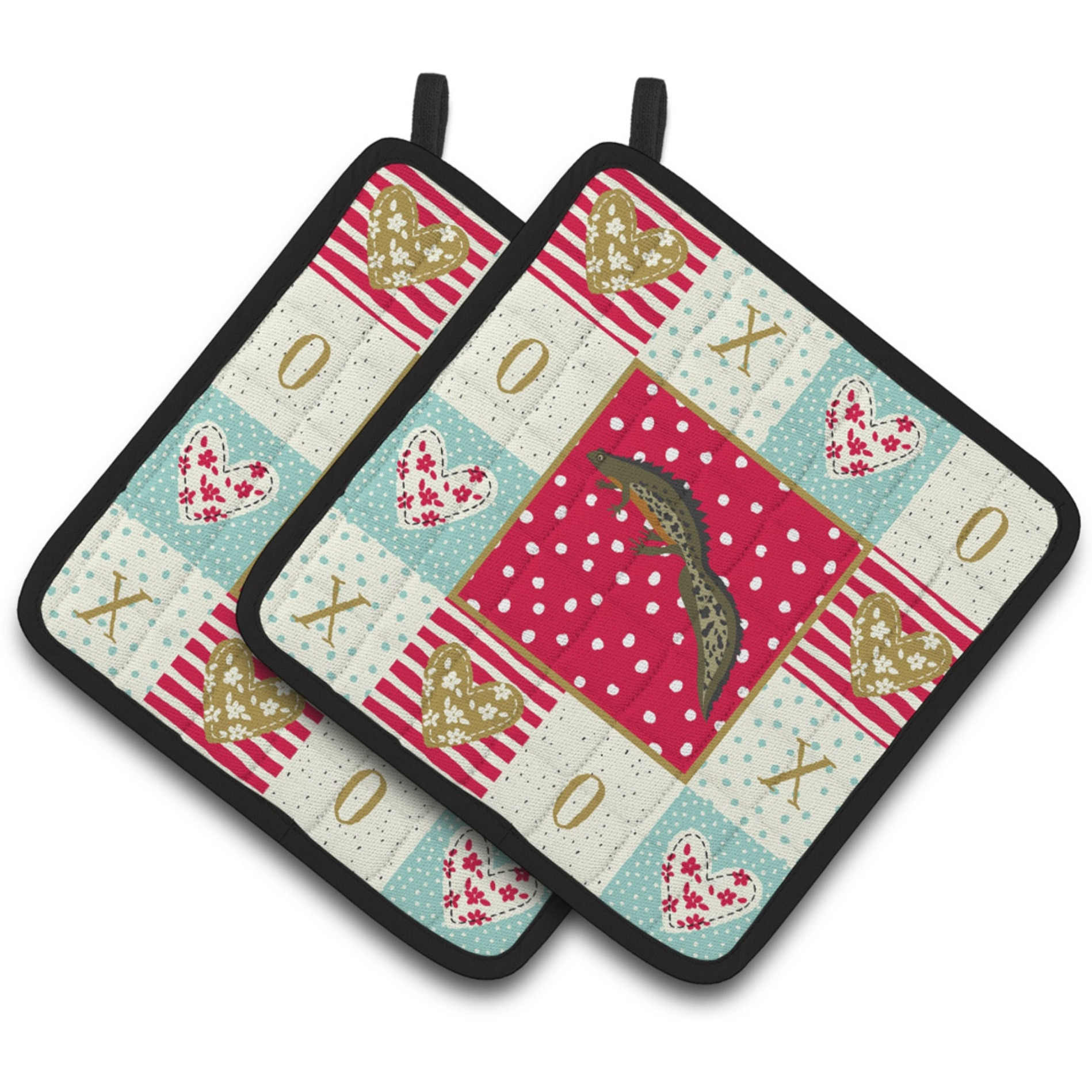 &quotCaroline's Treasures CK5537PTHD Newt Pair of Pot Holders potholders, Multicolor"