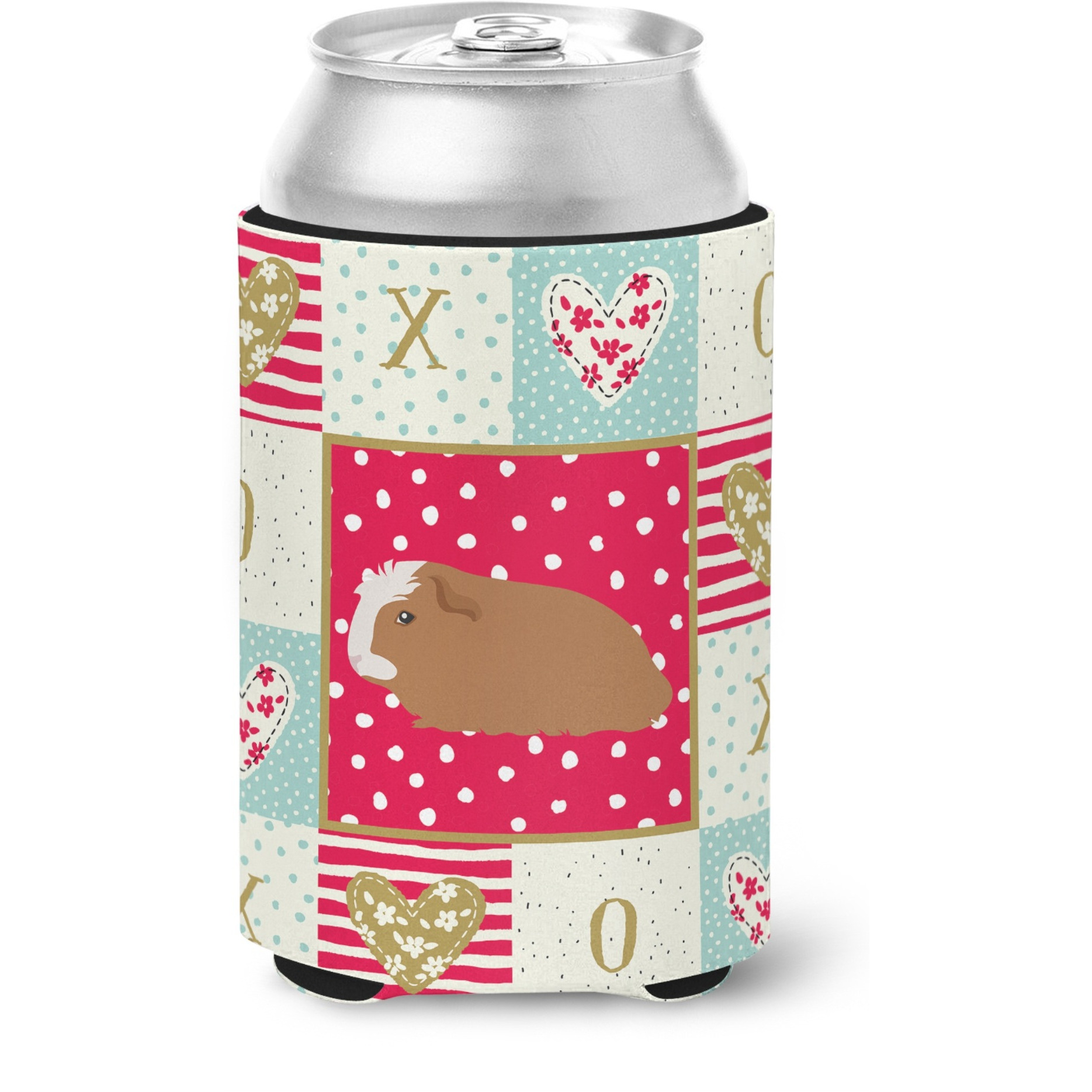 &quotCaroline's Treasures CK5428CC Crested Guinea Pig Love Can or Bottle Hugger cold-beverage-koozies, Multicolor"