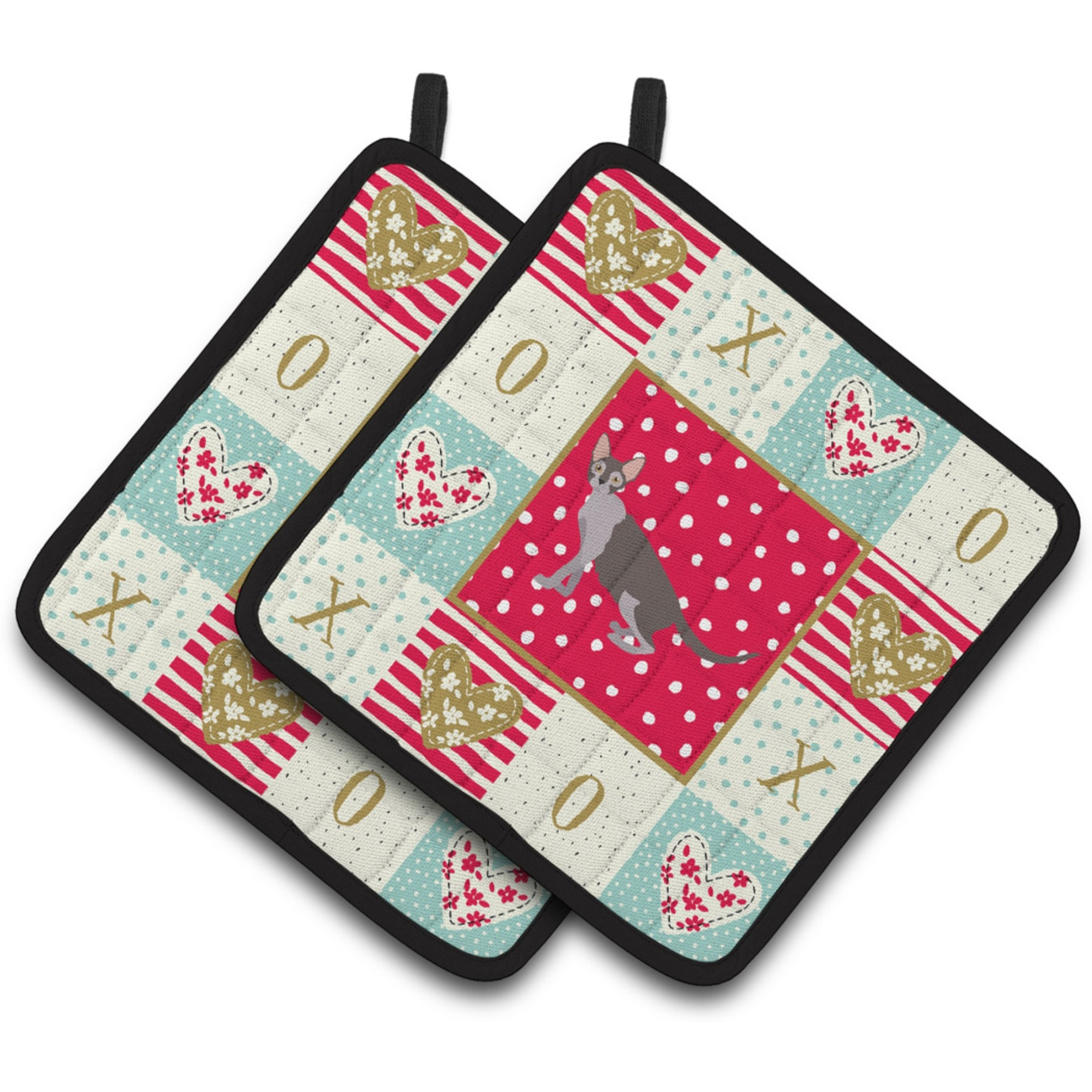 &quotCaroline's Treasures CK5640PTHD Lykoi 2 Cat Love Pair of Pot Holders potholders, Multicolor"