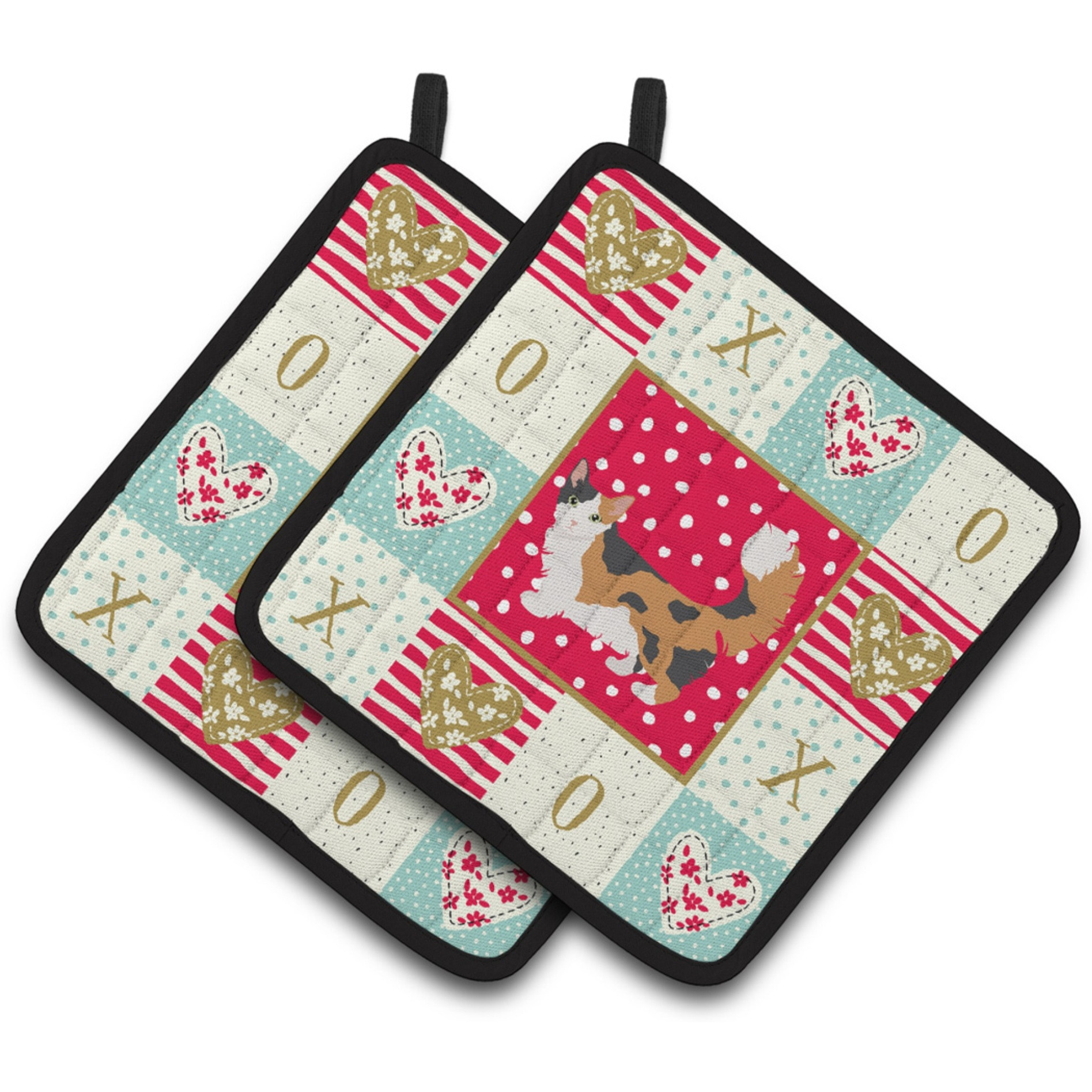 &quotCaroline's Treasures CK5711PTHD Skookum Cat Love Pair of Pot Holders potholders, Multicolor"