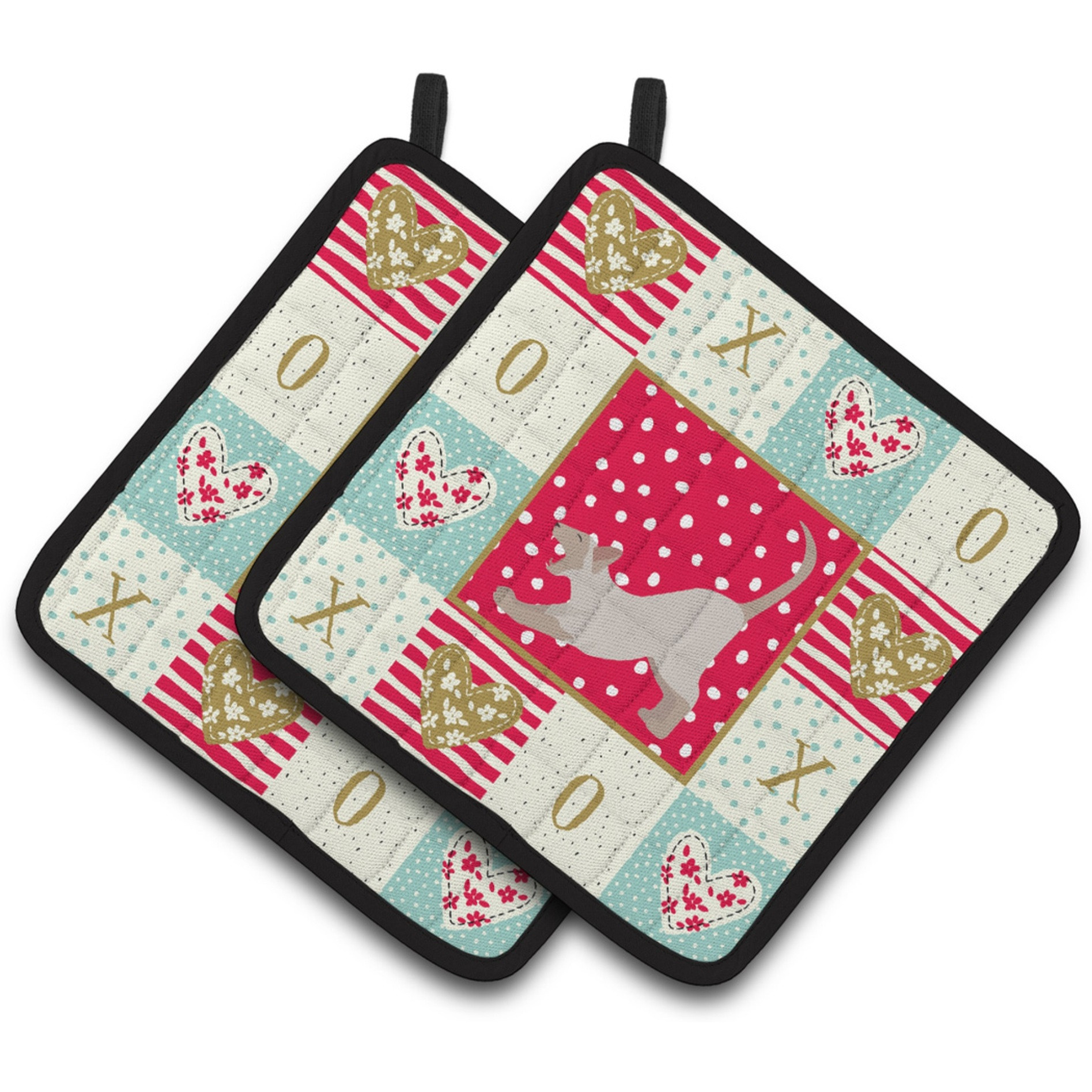 &quotCaroline's Treasures CK5798PTHD Thai Lilac Cat Love Pair of Pot Holders potholders, Multicolor"