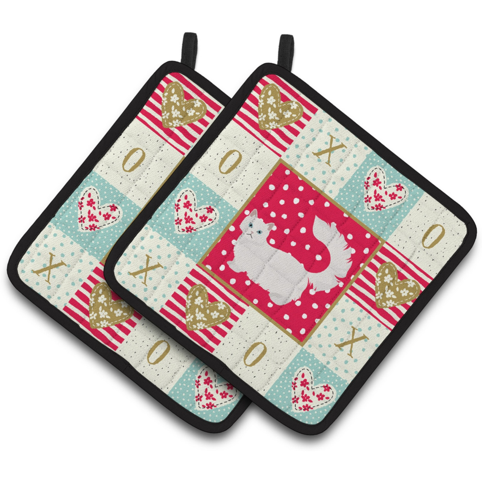 &quotCaroline's Treasures CK5653PTHD Napoleon 1 Cat Love Pair of Pot Holders potholders, Multicolor"
