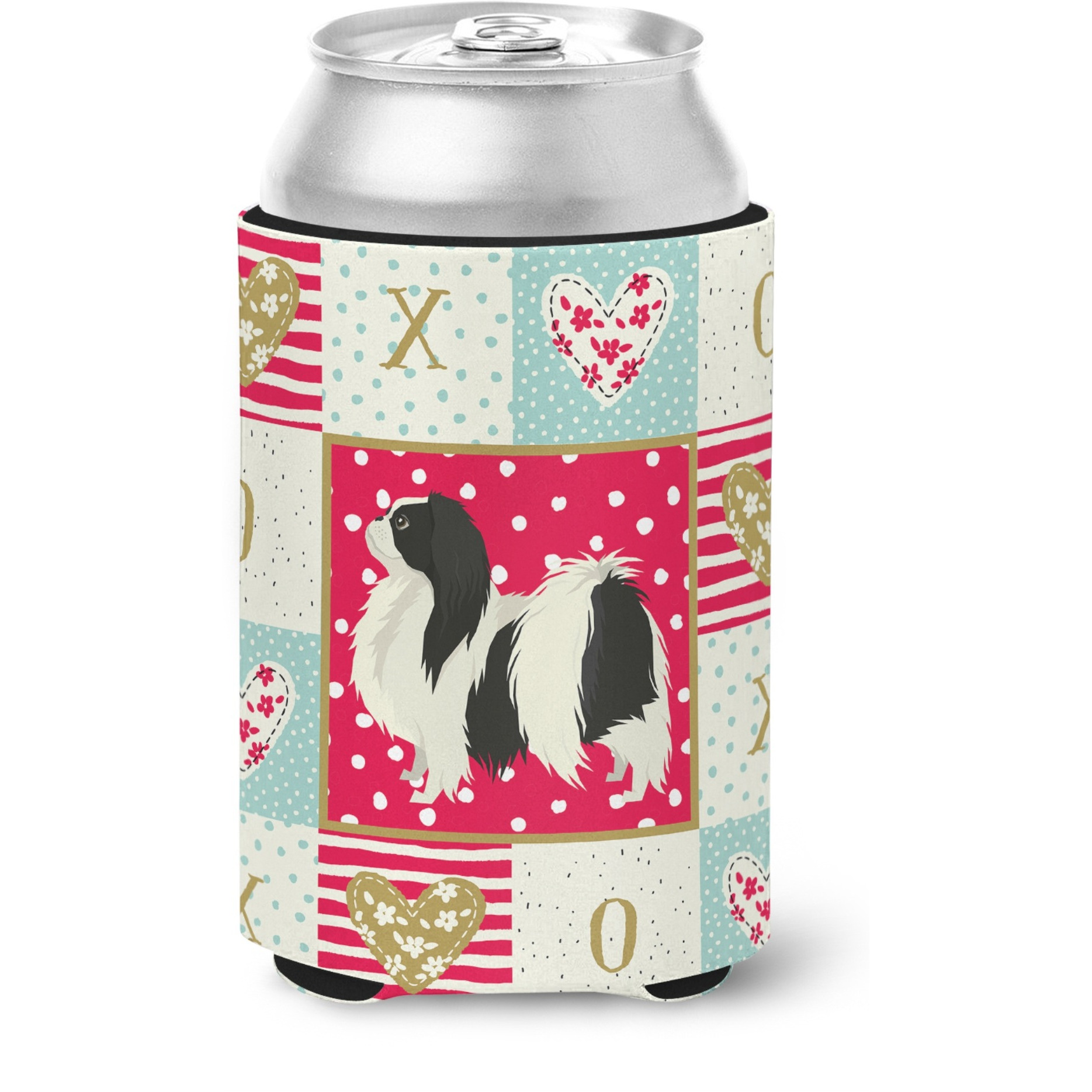 &quotCaroline's Treasures CK5938CC Japanese Chin Love Can or Bottle Hugger cold-beverage-koozies, Multicolor"