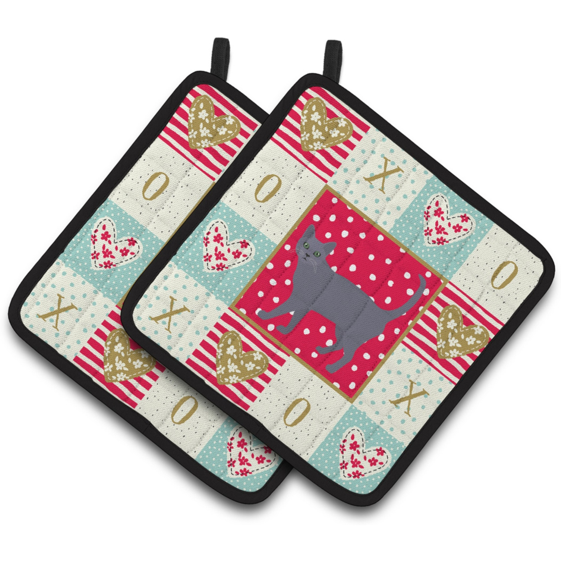 &quotCaroline's Treasures CK5632PTHD Korat 3 Cat Love Pair of Pot Holders potholders, Multicolor"