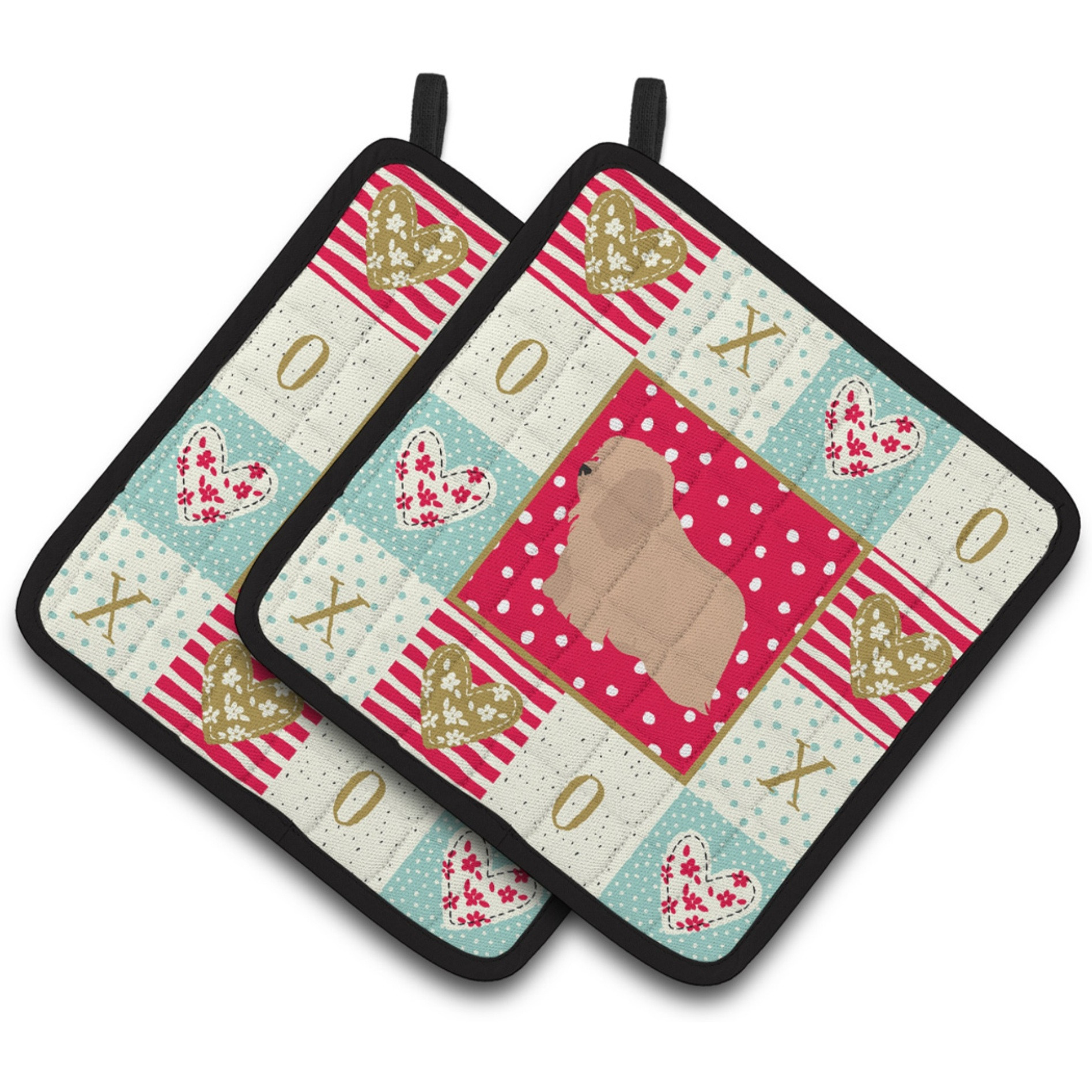 &quotCaroline's Treasures CK5823PTHD Coton de Tulear 1 Love Pair of Pot Holders potholders, Multicolor"