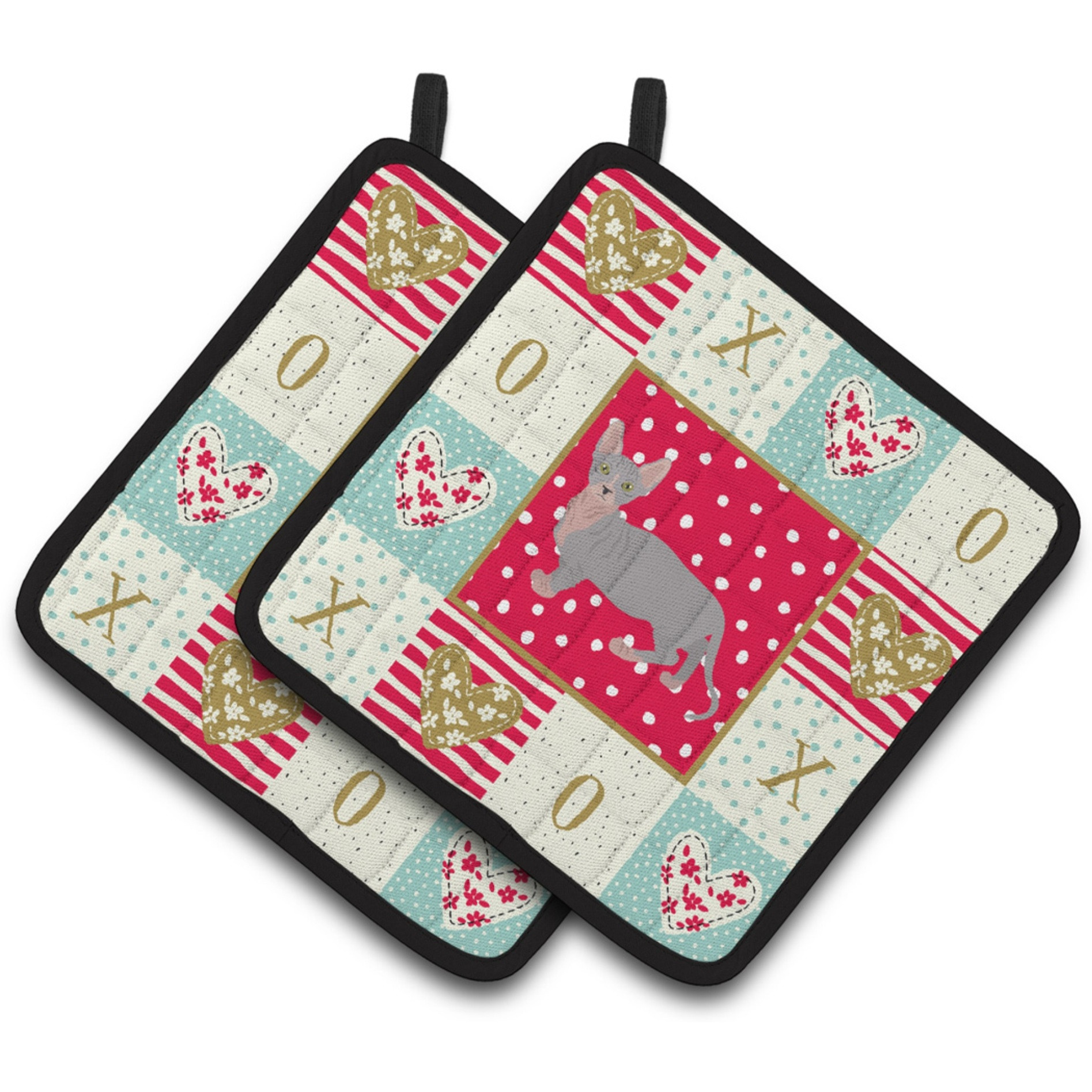 &quotCaroline's Treasures CK5560PTHD Bambino 1 Cat Love Pair of Pot Holders potholders, Multicolor"