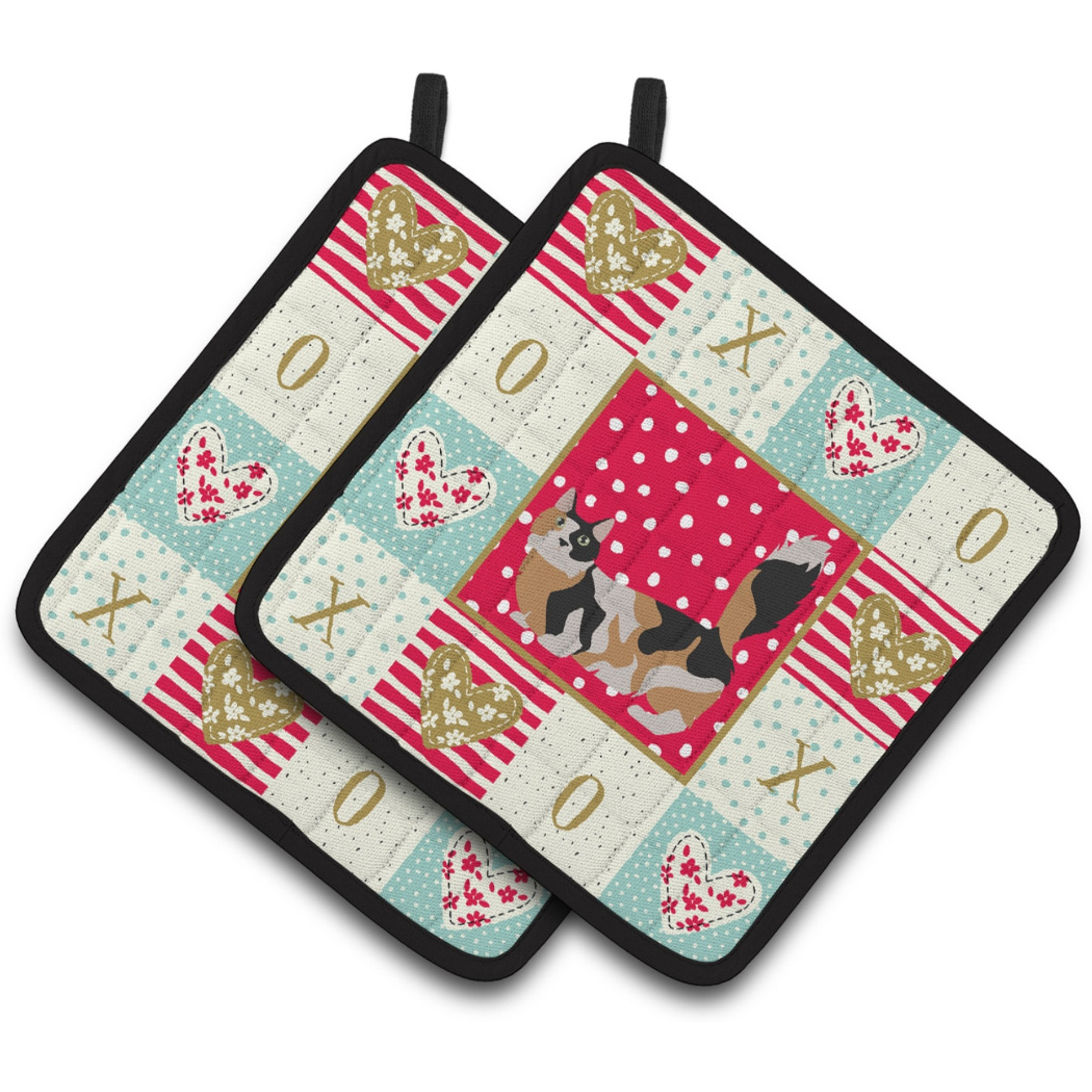 &quotCaroline's Treasures CK5652PTHD Munchkin 3 Cat Love Pair of Pot Holders potholders, Multicolor"