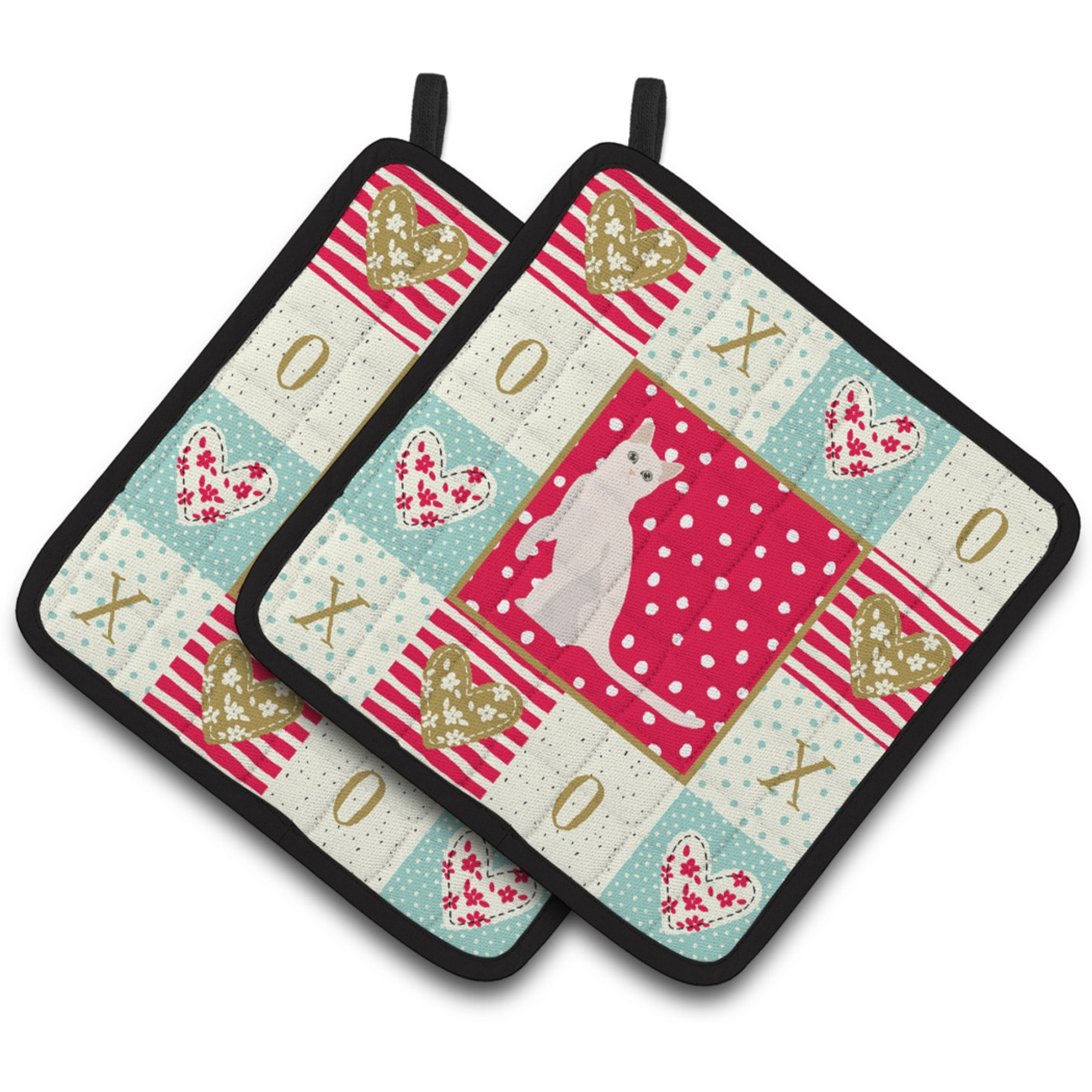 &quotCaroline's Treasures CK5749PTHD Burmilla 1 Cat Love Pair of Pot Holders potholders, Multicolor"