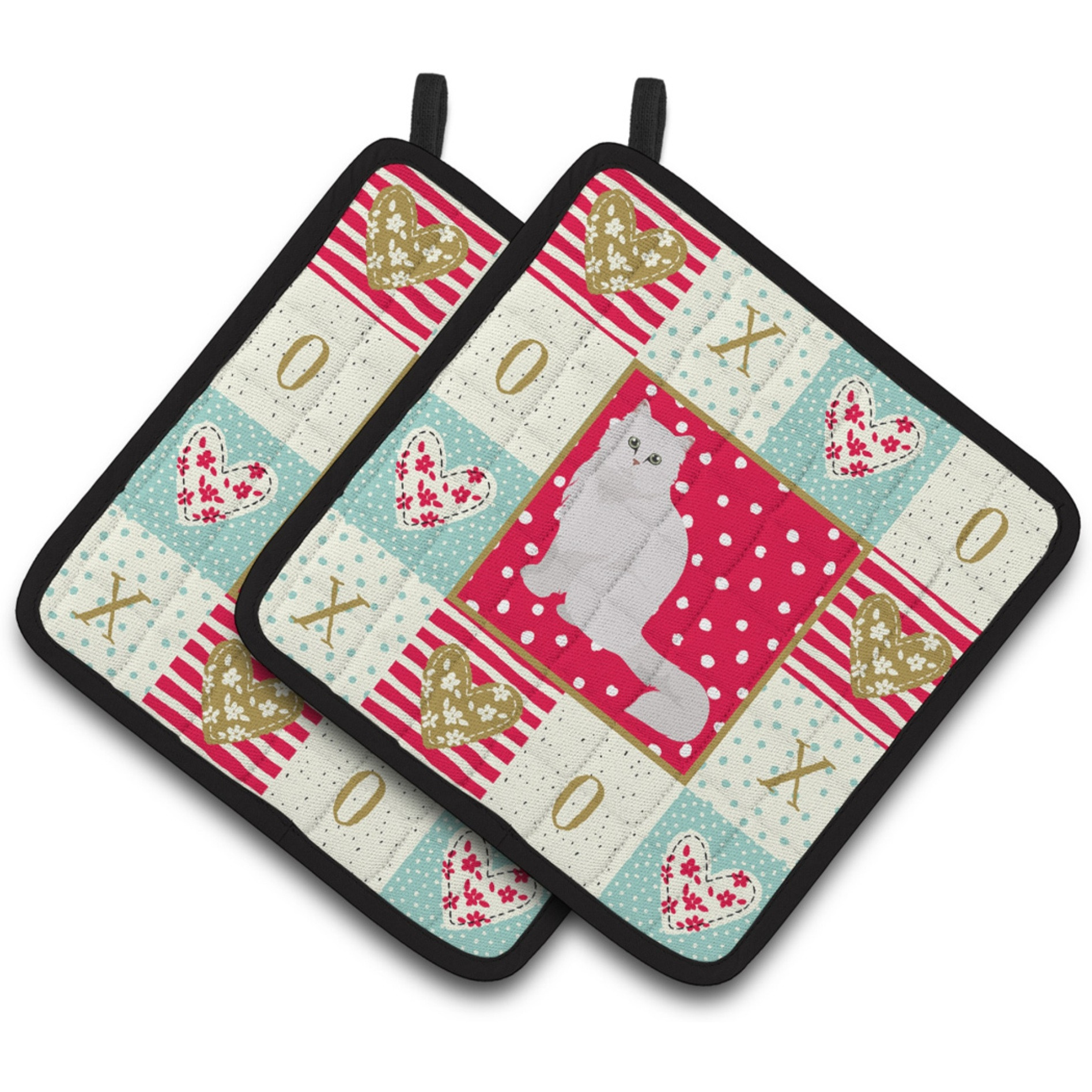 &quotCaroline's Treasures CK5752PTHD Chinchilla Persian Longhair Cat Love Pair of Pot Holders potholders, Multicolor"