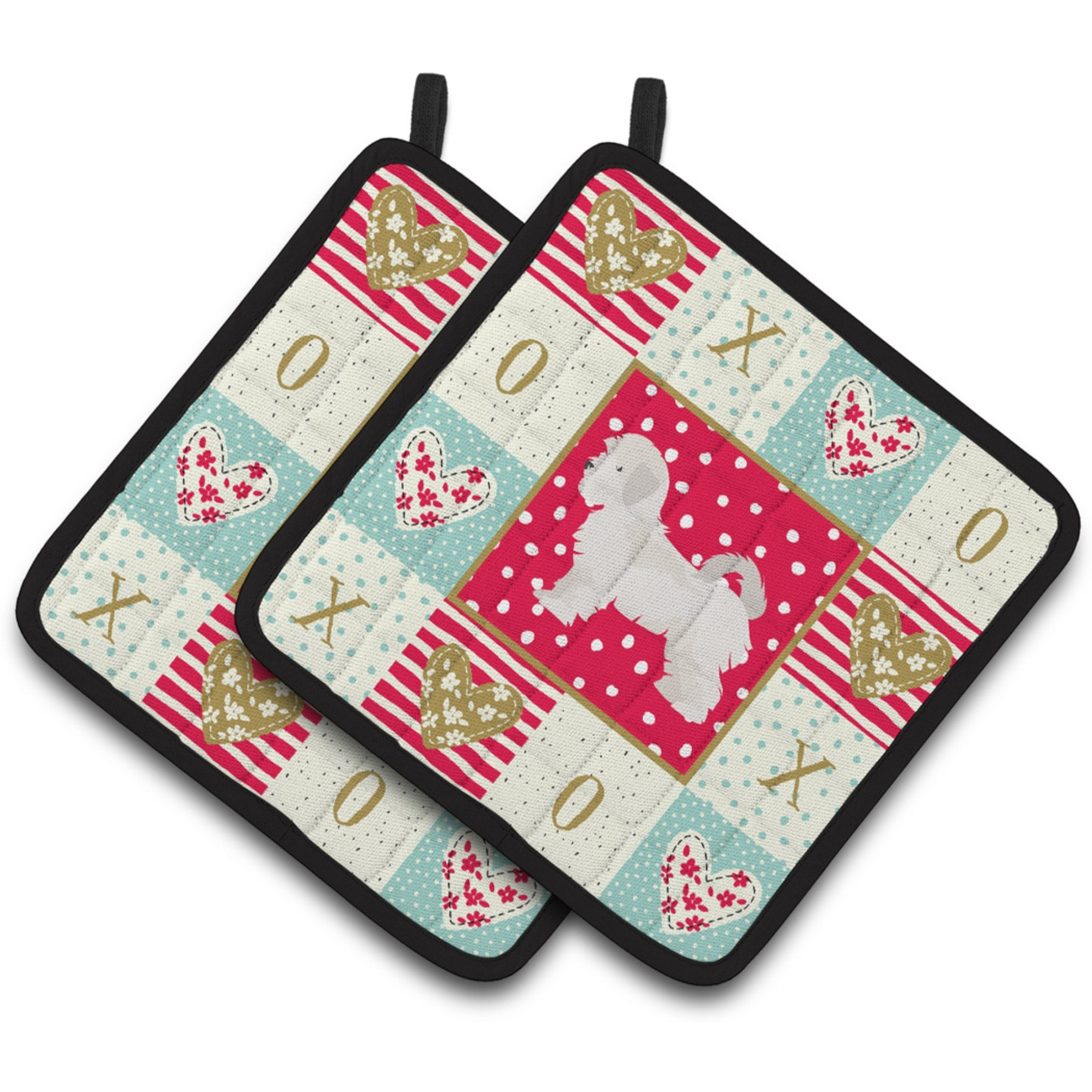 &quotCaroline's Treasures CK5860PTHD Maltese Puppy Cut Love Pair of Pot Holders potholders, Multicolor"