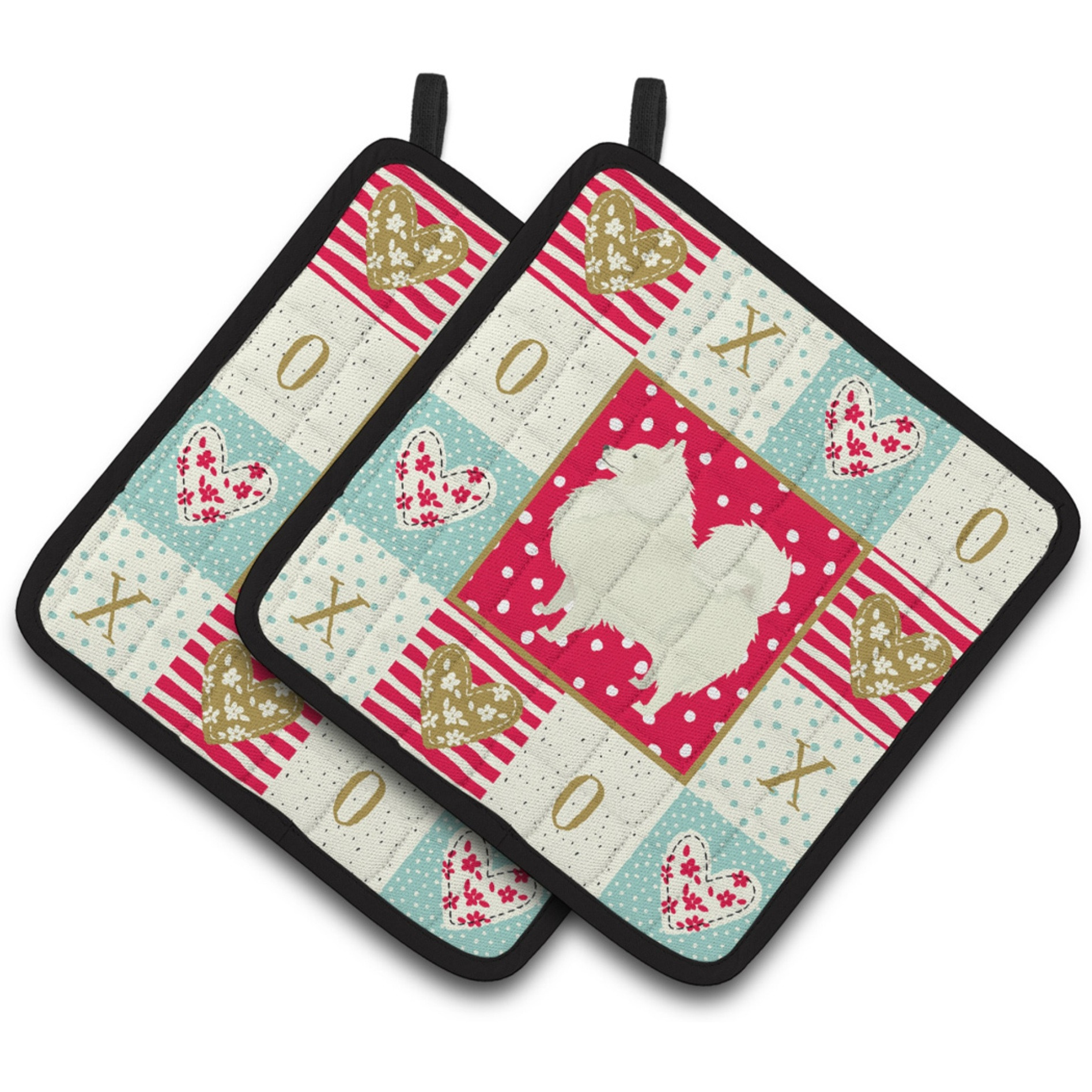 &quotCaroline's Treasures CK5955PTHD Spitz Love Pair of Pot Holders potholders, Multicolor"
